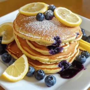 - 1 cup ricotta cheese - 1 cup all-purpose flour - 1/2 cup milk - 2 large eggs The base of our pancakes is ricotta cheese. It gives them a creamy texture. The flour helps bind everything. Milk adds moisture, and eggs provide structure and richness. - Zest of 1 large lemon - 2 tablespoons lemon juice - 2 tablespoons sugar Lemon zest brings a bright, fresh taste. It wakes up the flavor. Lemon juice adds a tangy balance. Sugar sweetens the mix and enhances the lemon. - 1 teaspoon baking powder - 1/2 teaspoon baking soda - 1/4 teaspoon salt Baking powder and soda make the pancakes rise. They create that fluffy texture. Salt enhances all the flavors, making them pop. - 1 cup fresh blueberries (plus extra for serving) - 2 tablespoons unsalted butter (for cooking) Blueberries add a burst of sweetness and color. They pair perfectly with lemon. Butter is key for a non-stick pan and adds a rich flavor. Start by grabbing a large mixing bowl. In it, whisk together the ricotta cheese, milk, eggs, lemon zest, lemon juice, and sugar. Mix until everything is smooth and well combined. This mixture adds creaminess and flavor to your pancakes. Next, take a separate bowl. Combine the all-purpose flour, baking powder, baking soda, and salt. Stir these dry ingredients well. This step helps the pancakes rise and gives them a fluffy texture. Now, it's time to bring the wet and dry mixtures together. Gently fold the dry ingredients into the wet mixture. Be careful not to overmix; it's okay if there are a few lumps. This will keep your pancakes light and airy. Then, fold in the fresh blueberries evenly throughout the batter. Heat a non-stick skillet or griddle over medium heat. Melt 1 tablespoon of butter in it. Pour about 1/4 cup of pancake batter onto the skillet for each pancake. Cook until bubbles form on the surface, which takes about 3 to 4 minutes. Flip the pancakes and cook for another 2 to 3 minutes until they are golden brown and fully cooked. Repeat this with the remaining batter, adding more butter as needed. Serve the pancakes warm, topped with extra blueberries and a drizzle of maple syrup if you like. To make your pancakes fluffy, avoid overmixing the batter. When you mix, do it gently. A few lumps in the batter are fine. Also, use room temperature ingredients. This small step helps the pancakes rise better. Use a non-stick skillet for even cooking. It keeps the pancakes from sticking and burning. Adjust the heat as needed. If the pancakes cook too fast, turn down the heat. This way, they cook evenly and stay soft. Stack your pancakes high on a plate. Garnish them with a sprinkle of powdered sugar. Add lemon slices and fresh blueberries on top. This makes your dish look beautiful and appetizing. {{image_2}} You can change the fruit in these pancakes. If you want a twist, use strawberries or raspberries instead of blueberries. Each fruit gives a unique taste. Strawberries add sweetness, while raspberries bring a tart touch. Mix and match to find your favorite combo. Want a dairy-free version? It’s easy! Swap ricotta cheese for plant-based ricotta. Use almond milk or oat milk instead of regular milk. This way, you keep the pancakes creamy and delicious while making them vegan-friendly. For extra flavor, add a bit of vanilla extract to the batter. Just a teaspoon can make a big difference. You can also sprinkle a little cinnamon for warmth. These small changes can elevate the taste of your pancakes, making each bite even more enjoyable. You can store leftover pancakes in the fridge. Place them in an airtight container. They will stay fresh for up to 3 days. I like to stack them with parchment paper between layers. This helps keep them from sticking together. Freezing pancakes is a great option for later. Place cooked pancakes in a single layer on a baking sheet. Use parchment paper between each pancake. Once frozen solid, transfer them to a freezer bag. They can last up to 2 months. Just label the bag with the date. Reheating pancakes is easy. You can use a toaster or a microwave. For the toaster, pop them in until warm. In the microwave, heat them for about 20-30 seconds. Check to see if they are warm enough. Enjoy your pancakes like they are fresh off the griddle! Yes, you can prepare the batter and refrigerate it for a few hours. This makes morning prep easy. Just give it a good stir before cooking. The flavors will blend nicely. Yes, but fresh berries are recommended for the best texture. Frozen blueberries may be mushy when cooked. If you use them, add them straight from the freezer to avoid excess moisture. Maple syrup, honey, yogurt, or extra fresh fruit make great toppings. You can also sprinkle powdered sugar on top for extra sweetness. Each option enhances the flavor and makes breakfast fun! These ricotta pancakes are a tasty treat anyone can make. We covered the key ingredients, steps for mixing, cooking tips, and ways to store leftovers. You can even switch up the fruits or make them vegan. Remember, the secret to fluffy pancakes is not to overmix. For a fun twist, try various toppings. Enjoy your cooking adventure—delicious pancakes await!