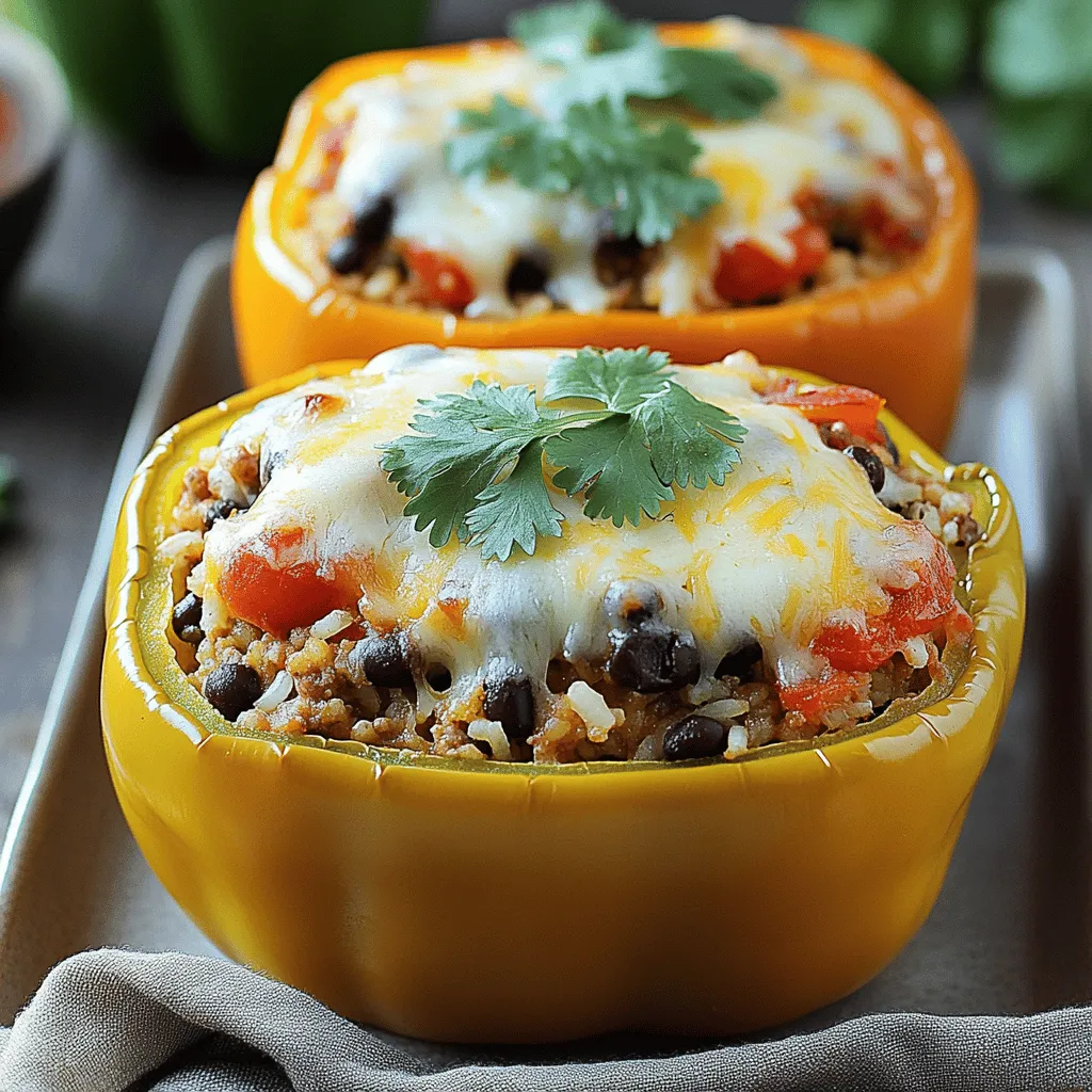 - 4 large bell peppers (any color), chopped - 1 lb ground turkey or beef - 1 cup cooked rice (white or brown) - 1 can (14 oz) diced tomatoes, undrained - 1 cup black beans, drained and rinsed - 1 small onion, diced - 2 garlic cloves, minced - 1 teaspoon cumin - 1 teaspoon smoked paprika - 1 tablespoon olive oil - Salt and pepper to taste - 1 cup shredded cheese (cheddar or Monterey Jack) - Fresh cilantro or parsley for garnish When making stuffed bell pepper casserole, using fresh ingredients is key. I love colorful bell peppers for a fun look. They add flavor and nutrition too. You can pick any color you like: green, red, yellow, or orange. For the protein, I recommend ground turkey or beef. Both work well and bring great taste. If you want a healthier option, turkey is leaner. Rice is another important ingredient. You can use white or brown rice based on your preference. Brown rice offers more fiber, which is good for you. Diced tomatoes add moisture and flavor. The canned version makes it easy. Just pour it in with the juice. Black beans give extra protein and fiber. They also give a nice texture to the dish. Onions and garlic boost the flavor. They create a savory base when you sauté them. Cumin and smoked paprika add warmth and depth. These spices really make the casserole pop. Olive oil is what you’ll use to sauté. It’s a healthy fat that enhances the dish. Finally, cheese on top is the best part. It melts and creates a gooey layer. Adding fresh cilantro or parsley at the end brightens everything. It gives a fresh finish to this warm meal. 1. Preheat your oven to 350°F (175°C). This heat is perfect for baking our casserole. 2. In a large skillet, heat 1 tablespoon of olive oil over medium heat. Add 1 small diced onion and 2 minced garlic cloves. Sauté until soft, about 3-4 minutes. 3. Add 1 pound of ground turkey or beef to the skillet. Break it up with a spatula and cook until browned, about 5-7 minutes. Season with salt, pepper, 1 teaspoon cumin, and 1 teaspoon smoked paprika. 1. Stir in 1 cup of cooked rice, 1 can of diced tomatoes (14 oz, undrained), and 1 cup of drained and rinsed black beans. Mix well and let it simmer for about 5 minutes. 2. In a large casserole dish, spread half of the 4 large chopped bell peppers on the bottom. Pour half of the beef and rice mixture over the peppers. Repeat with the remaining peppers and beef mixture. 1. Cover the casserole with aluminum foil. Bake in the preheated oven for 25 minutes. 2. Remove the foil and sprinkle 1 cup of shredded cheese on top. Bake for another 10-15 minutes until the cheese melts and bubbles. To ensure your meat is perfectly cooked, use a meat thermometer. Ground turkey or beef should reach 165°F (74°C). Brown the meat well to add flavor. This step is key for a tasty casserole. To avoid mushy rice, cook it just until tender. Use long-grain rice for best results. Mix the rice in the skillet with other ingredients while they simmer. This helps it absorb flavors without getting soggy. For the best toppings, I recommend fresh cilantro or parsley. They add color and fresh taste. You can also add a dollop of sour cream for creaminess. A squeeze of lime juice brightens the whole dish. Pair the casserole with a simple salad or steamed veggies. Cornbread or garlic bread also complements this meal well. These sides balance out the hearty casserole. For healthier ingredient substitutions, try ground chicken or turkey. You can use brown rice for more fiber. Swap cheese for a low-fat version to cut calories. For dietary adjustments, use lentils instead of meat for a vegetarian option. Quinoa works great for gluten-free needs. Always check labels to ensure ingredients fit your diet. {{image_2}} You can switch out the protein in this dish. Ground turkey or beef works great, but you can try chicken or even tofu for a plant-based option. Each choice brings its own taste and texture. You can also change the grains. White or brown rice is standard, but quinoa or couscous adds a fun twist. These grains can change the dish's look and feel while adding different nutrients. To spice things up, add chili flakes to the mix. This small change can give your casserole a nice kick. You can also explore different spices based on what you like. Adding more vegetables is another option. Zucchini or corn can blend well with the other ingredients. They not only add flavor but also boost the dish's color and health benefits. You can serve this casserole in two ways. For a cozy family meal, bake it in one big dish. If you want individual servings, use ramekins. This makes it easy for everyone to enjoy their own portion. Leftovers can also become a tasty salad. Just chill the casserole and add some fresh greens. This easy change gives you a new meal with little effort. Your stuffed bell pepper casserole can last in the fridge for about 3 to 4 days. To store leftovers, let the casserole cool completely. Then, cover it tightly with plastic wrap or aluminum foil. You can also use an airtight container for better freshness. Label it with the date. This way, you can easily track how long it’s been stored. If you want to save some for later, freezing is a great option. You can freeze the casserole for up to 3 months. To do this, let it cool completely first. Then, cut it into individual portions. Wrap each piece in plastic wrap, followed by aluminum foil. This helps prevent freezer burn. When you’re ready to eat, just thaw it in the fridge overnight. To reheat your casserole, the oven works best. Preheat it to 350°F (175°C). Place the casserole in an oven-safe dish and cover it with foil. This keeps the moisture in. Heat for about 20-25 minutes or until warm. If you want to avoid soggy leftovers, don’t add extra water. You can also use the microwave for quick reheating. Just heat in short bursts, stirring in between to ensure even heating. What type of bell peppers work best? You can use any color of bell pepper: red, green, yellow, or orange. Each has a unique taste. I love using a mix for color and flavor. The sweeter peppers, like red and yellow, add a nice touch. Can I make this casserole ahead of time? Yes, you can prepare it the day before. Just follow the steps, then cover and chill in the fridge. Bake it when you are ready to serve. This makes it perfect for busy nights. How can I make this dish spicier? To add heat, try adding diced jalapeños or red pepper flakes. You can also use spicy sausage instead of ground turkey or beef. Adjust the spice to match your taste. What are the best sides to serve with stuffed bell pepper casserole? This casserole pairs well with a simple green salad or garlic bread. You might also serve it with rice or quinoa for extra filling. Choose sides that complement the flavors. What can I use instead of ground beef? Ground turkey is a great swap. If you want a lighter option, use ground chicken or even lentils for a veggie twist. These alternatives keep the dish tasty and satisfying. How to make it dairy-free? To make the casserole dairy-free, skip the cheese or use a dairy-free cheese alternative. You can also top it with avocado or a sprinkle of nutritional yeast for a cheesy flavor without dairy. This blog post covered all you need for a delicious stuffed bell pepper casserole. We discussed key ingredients, step-by-step cooking instructions, and helpful tips. You learned about variations to personalize your dish and storage information to save leftovers. My final thoughts: this recipe is perfect for quick dinners and healthy meals. You can easily adapt it to fit your taste or dietary needs. Enjoy cooking and sharing this tasty casserole with family and friends!