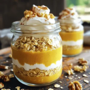 To make this tasty dish, you need a few key items. Here’s what you will need: - 1 cup rolled oats - 1 cup almond milk (or milk of choice) - 1/2 cup pumpkin puree - 1 tablespoon maple syrup (or honey) - 1 teaspoon pumpkin pie spice - 1/2 teaspoon vanilla extract - A pinch of salt These ingredients create a creamy and flavorful base. The oats soak up the liquid and flavors overnight, making them soft and delicious by morning. You can add some optional ingredients to make your oats even better. Consider these: - 1/4 cup Greek yogurt (optional for creaminess) - Chopped walnuts or pecans for topping - Whipped cream (optional, for serving) Greek yogurt adds creaminess and protein. Nuts provide a nice crunch, while whipped cream makes it feel special. This dish is not just tasty; it is also good for you. Here are some quick facts: - Oats are high in fiber and can help keep you full. - Pumpkin is packed with vitamins A and C. - Maple syrup adds sweetness with some minerals. This breakfast is a great way to start your day. It offers a mix of healthy carbs, fats, and protein. Enjoy your pumpkin pie overnight oats and feel good about your meal! To start, gather your ingredients. You need rolled oats, almond milk, pumpkin puree, maple syrup, pumpkin pie spice, vanilla extract, Greek yogurt, and a pinch of salt. In a medium bowl, combine these. Stir well until everything is mixed. This helps blend the flavors. Next, divide the mixture into two airtight containers. Seal them tightly. Refrigerate overnight or for at least four hours. This soaking time is key. It allows the oats to soften and soak up the goodness. When mixing, you can adjust the sweetness. If you want it sweeter, add more maple syrup or honey. The Greek yogurt is optional but adds creaminess. If you skip it, your oats will still taste great. Always use airtight containers. This keeps the oats fresh and prevents spills. Store them in the fridge. They will last up to five days. This makes it easy to grab a quick breakfast. The next morning, stir your oats again. This helps mix the settled ingredients. Top with chopped walnuts or pecans for a nice crunch. For a special treat, add whipped cream on top. Serve in clear jars to show off those beautiful layers. You can even sprinkle a dash of pumpkin pie spice on top. This adds a lovely touch. Enjoy your cozy fall breakfast! To get your oats just right, focus on the liquid ratio. Use 1 cup of almond milk for every cup of rolled oats. This balance keeps the oats creamy, not too thick or runny. If you prefer thicker oats, add a bit more oats. If you like them creamier, add more milk. Let the oats soak overnight. This way, they absorb the milk and flavors. Start with 1 tablespoon of maple syrup. After mixing, taste it. If you want more sweetness, add a little more syrup or honey. For spice, the pumpkin pie spice adds warmth. You can adjust this too. If you love cinnamon, add more cinnamon to enhance the flavor. Just remember, a little goes a long way! If you have leftover oats, store them in the fridge for up to 4 days. You can enjoy them cold or heat them up. If you have extra pumpkin puree, use it in smoothies or muffins. This helps cut down on waste. You can also top your oats with leftover nuts or fruits. Get creative and enjoy every bite! {{image_2}} You can switch the milk to fit your needs. Almond milk works great, but other options exist. Try oat milk or coconut milk for a different taste. Rice milk is also a good choice if you want something lighter. Each milk will change the flavor a bit, so feel free to explore. Adding extras can make your oats even better. Chia seeds add a nice crunch and fiber. You can mix in flaxseeds for healthy fats. If you like sweetness, try diced apples or a few raisins. A scoop of protein powder can boost nutrition, too. These choices keep it fun and tasty! In fall, you can add cranberries or pecans for a festive touch. In winter, try adding orange zest for a bright flavor. In spring, a scoop of yogurt can lighten the dish. In summer, fresh berries or peaches are perfect. Each season brings new tastes to enjoy in your oats! To keep your pumpkin pie overnight oats fresh, use airtight containers. Glass jars work well. Fill each jar with the oat mixture. Seal them tight and place them in your fridge. This helps the oats soak up all the flavors. You can store them for up to five days. Just remember to stir before you eat. Yes, you can freeze pumpkin pie overnight oats. Use freezer-safe containers or bags. Fill them with the oat mixture, leaving some space for expansion. They can last up to three months in the freezer. To eat, thaw them overnight in the fridge. Give them a good stir before serving. Pumpkin pie overnight oats last five days in the fridge. If they change color or smell sour, it's best to toss them. Any watery separation is normal. Just stir it back in. If you see mold, throw it away right away. Always check before you dig in! Overnight oats are a simple way to prepare oatmeal. You mix oats with liquid and let them soak overnight. This process makes the oats soft and creamy. You can flavor them with fruits, spices, or yogurt, like in this pumpkin pie recipe. They are easy to make and perfect for busy mornings. Yes, you can use fresh pumpkin. First, cook the pumpkin until soft. Then, blend it until smooth. This way, you get a fresh taste. Canned pumpkin puree is still a great choice for convenience. It saves time and is always ready to use. You can store pumpkin pie overnight oats in the fridge for up to five days. Just make sure to use an airtight container. They may thicken a bit, so stir in some milk if needed. This makes them creamy and tasty again. Steel-cut oats are not the best choice for overnight oats. They do not soak up liquid as well as rolled oats. If you want to use them, cook them first or let them soak longer. Rolled oats give you the right texture for this recipe. You can use many toppings for your overnight oats. Try fresh fruit like bananas, berries, or apples. You can also use seeds, like chia or flaxseeds. A drizzle of honey or maple syrup adds sweetness. For a fun twist, add chocolate chips or coconut flakes. Pumpkin pie overnight oats are easy to make and taste great. We covered essential ingredients, including optional adds to boost flavor. You learned how to prepare, mix, and store your oats for the best results. I shared tips on adjusting texture and flavor, plus ways to enjoy leftovers. Explore variations to fit your taste and needs. Lastly, I shared storage tips and answered common questions. With this guide, you can prepare delicious, nutritious oats that are full of flavor. Enjoy your breakfast adventure!