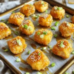 - 1 lb boneless, skinless chicken breast - 1 cup all-purpose flour - 1 cup panko breadcrumbs - 2 large eggs, beaten - 1/2 cup honey - 2 tablespoons soy sauce (low sodium) - 4 cloves garlic, minced - 1 teaspoon ginger, grated - 1/2 teaspoon black pepper - 1 teaspoon salt - 1 tablespoon olive oil - Sesame seeds (for garnish) - Chopped green onions (for garnish) Gather these ingredients before you start cooking. Fresh chicken is key for tender bites. The panko breadcrumbs give that extra crunch. Using low sodium soy sauce keeps the dish from being too salty. Honey adds sweetness and a nice glaze. Garlic and ginger pack in flavor! Season your flour mix with salt and pepper to enhance taste. Don’t skip the olive oil; it helps the chicken crisp up in the oven. The sesame seeds and green onions make for a lovely garnish that adds color and flavor. - Preheat the oven to 400°F (200°C). - Line a baking sheet with parchment paper. First, we need to set the stage for our crispy honey garlic chicken bites. Preheating the oven is key. It helps the chicken cook evenly and become golden. The parchment paper makes cleanup easy and ensures the chicken won’t stick. - Mix flour, salt, and pepper in a bowl. - Dip chicken in flour, then egg, and coat with panko. Now, we’ll bread the chicken. In a bowl, combine flour, salt, and pepper. This mix gives the chicken a nice flavor. Dip each piece of chicken into the flour, then the beaten eggs. Finally, coat the chicken with panko breadcrumbs. The panko adds a lovely crunch. Make sure to shake off any extra flour or egg. - Bake chicken bites for 20-25 minutes, flipping halfway. - Combine sauce ingredients in a saucepan and boil until thick. It’s time to bake! Place the chicken on your lined baking sheet. Bake for 20-25 minutes. Flip the chicken halfway through to get even crispiness. While the chicken bakes, let’s make the sauce. In a saucepan, mix honey, soy sauce, minced garlic, and grated ginger. Stir this over medium heat until it boils and thickens. This sauce is sweet and savory. It will coat the chicken perfectly. Once the chicken is golden and crispy, remove it from the oven. Toss it with the honey garlic sauce. Then, put it back in the oven for five more minutes. This lets the sauce caramelize and adds more flavor. Enjoy the crunchy bites! To get the best crunch on your chicken bites, use panko breadcrumbs. They are lighter and crispier than regular bread crumbs. This gives your bites that amazing texture. If you want them extra crispy, try baking at a higher temperature, around 425°F (220°C). This will help them brown and crisp up faster. You can adjust the sweetness and saltiness of your sauce. If you like it sweeter, add more honey. For saltiness, add a bit more soy sauce. To thicken the sauce, let it simmer longer. Stir it constantly until it reaches the right consistency. This will make the sauce stick perfectly to your chicken bites. Serve your crispy honey garlic chicken bites with tasty side dishes. Some great options are rice, steamed veggies, or a fresh salad. For dips, try ranch or sweet chili sauce. When plating, stack the chicken bites high. Sprinkle sesame seeds and chopped green onions on top for a beautiful finish. This makes your meal look as great as it tastes! {{image_2}} You can switch the chicken for shrimp or tofu. Shrimp cooks fast and absorbs flavor well. Tofu gives you a nice plant-based option. Just cut them into bite-sized pieces. Follow the same steps for breading and cooking. Want more heat? Add chili flakes to the honey garlic sauce. This will give your bites a spicy kick. You can also try different types of honey. Each honey has its own taste. From clover to wildflower, find what you like best. Baking is a great choice over frying. It keeps the bites crispy without extra oil. You can also use whole wheat flour instead of all-purpose flour. This makes the breading healthier and adds a nice nutty flavor. To keep your crispy honey garlic chicken bites fresh, cool them first. Let them sit at room temperature for about 30 minutes. This cooling step helps avoid steam buildup in the container. Once cool, store them in airtight containers. Glass containers work well, but plastic ones are fine too. Make sure to leave some space for air. This keeps the chicken crispy longer. When it's time to enjoy your leftovers, you have two good options: the oven or the microwave. The oven is best. Preheat it to 350°F (175°C). Place the chicken bites on a baking sheet and heat for about 10-15 minutes. This method keeps them crispy. If you use a microwave, place the bites on a microwave-safe plate. Heat in short bursts of 30 seconds. Check often to avoid sogginess. If you want to freeze your chicken bites, place them in a single layer on a baking sheet first. This prevents them from sticking together. Freeze for about 1-2 hours, then transfer them to a freezer bag. Remove as much air as possible to avoid freezer burn. When you're ready to eat, thaw them in the fridge overnight. Reheat them in the oven for best results. Crispy honey garlic chicken bites stay fresh in the fridge for about 3 to 4 days. Store them in an airtight container to keep them safe and tasty. If you notice any changes in smell or texture, it's best to throw them out. Yes, you can make this recipe ahead of time. You can prep the chicken bites and store them uncooked in the fridge for a day. When you're ready, just coat them in the honey garlic sauce and bake. This makes it easy to serve on busy nights. Several side dishes go great with crispy honey garlic chicken bites. Consider serving them with: - Steamed rice - Fried rice - Mixed vegetables - A fresh salad These sides balance the sweet and savory flavors of the dish. To adjust the recipe, simply scale the ingredients up or down. For example, if you want to serve six people, use 1.5 pounds of chicken and adjust the sauce ingredients too. Keep the same cooking time, but check the chicken for doneness. Yes, you can try different sauces. For a spicy kick, use sriracha or chili sauce. For a sweet twist, try a teriyaki sauce. Just make sure to adjust the cooking time if the sauce needs to thicken. Experiment to find your favorite flavor! This blog post laid out a simple recipe for crispy honey garlic chicken bites. You learned the main ingredients and how to prepare them step by step. I shared tips for crispiness and variations to explore. Serving suggestions and storage info also help keep your chicken bites fresh. Whether you try shrimp, tofu, or different sauces, enjoy experimenting with flavors. Remember, cooking is fun and a chance to be creative in your kitchen!