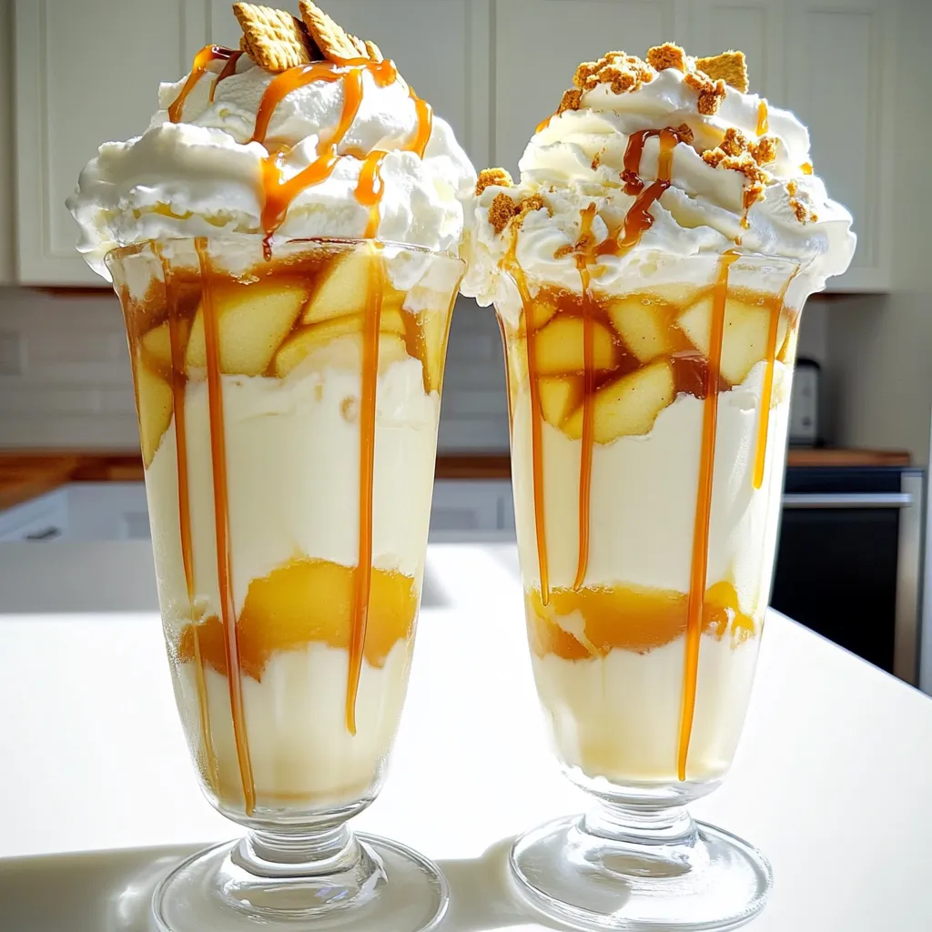 Here’s what you need to make a tasty Caramel Apple Milkshake: - 2 cups vanilla ice cream - 1 cup whole milk - 1 medium sweet apple (e.g., Honeycrisp) - 1/4 cup caramel sauce (plus extra for drizzling) - 1/2 teaspoon cinnamon - Whipped cream for topping - Crushed graham crackers for garnish (optional) These simple ingredients create a fun and sweet drink. The vanilla ice cream gives a creamy base. The whole milk adds smoothness. A sweet apple brings natural flavor. The caramel sauce ties everything together with its rich taste. Finally, cinnamon adds a warm spice. You can also add whipped cream and graham crackers for extra joy. Make sure you choose a sweet apple like Honeycrisp. It balances well with the rich caramel. Gather these ingredients, and you are ready to blend! - Step 1: Combine ingredients in the blender Start by adding the vanilla ice cream, whole milk, chopped apple, caramel sauce, and cinnamon into your blender. Make sure to use a sweet apple like Honeycrisp for the best flavor. - Step 2: Blend to desired consistency Blend the mixture on medium speed. You want it to be smooth and creamy. If you like some pieces of apple, blend just enough to break them down. - Step 3: Adjust sweetness After blending, taste your milkshake. If you want it sweeter, add more caramel sauce. Blend it briefly again to mix well. - Pouring technique for an attractive presentation Pour your milkshake into tall glasses. Leave some space at the top for whipped cream. This makes it look nice and gives you room for toppings. - Topping recommendations Top your milkshake with a swirl of whipped cream. Drizzle extra caramel sauce on top for a sweet touch. If you want a crunch, sprinkle crushed graham crackers over the whipped cream. Enjoy your tasty treat right away! To get the best milkshake, focus on blending well. Start with your ice cream and milk. Blend until smooth, but don’t overdo it. You want the shake creamy, not watery. When it comes to apple chunks, use a sweet apple like Honeycrisp. Chop the apple into small pieces. Add them to the blender after blending the main ingredients. Blend just a bit to keep some apple bits. This adds texture and flavor. Taste the milkshake before serving. If it needs more sweetness, now is the time to add caramel. Pour in a little extra caramel sauce. Blend for just a second to mix it in. This keeps your shake sweet without overpowering the apple taste. How you serve the milkshake matters. Pour it into tall glasses for a nice look. Leave some space at the top for whipped cream. Top each glass with whipped cream and a drizzle of caramel. For a fun twist, sprinkle crushed graham crackers on top. These add a nice crunch and make your shake even more special. {{image_2}} You can easily make this milkshake even more exciting. Try adding spices like nutmeg or vanilla extract. These boost the flavor and give it a warm touch. Just a pinch of nutmeg can make a big difference. Adding a splash of vanilla can enhance the sweetness. You can also experiment with different ice cream flavors. Swap vanilla for caramel or apple pie ice cream. Each choice creates a unique twist on this classic treat. If you have dietary needs, there are simple swaps. You can use lactose-free milk for a creamy base. Plant-based ice cream works well too. Almond or coconut ice cream adds a different flavor. For caramel sauce, you can choose alternatives like maple syrup or agave. These options still give you that sweet taste without dairy. Just ensure the alternatives blend well with the other ingredients. This milkshake is perfect for any season, but fall is special. You can add pumpkin spice to the mix for a cozy flavor. Use a little cinnamon and nutmeg to get that fall vibe. You can also include ingredients like roasted apples or even a touch of ginger. These seasonal twists can make this drink feel festive and fun. Enjoy different flavors as the seasons change! To keep your milkshake fresh, follow these simple tips. First, pour any leftovers into a clean container. Seal it tightly with a lid. Store it in the fridge for up to two days. When you are ready to enjoy it again, give it a good shake or stir. This helps mix any separated layers. If it seems too thick, add a splash of milk. Blend it for a smoother texture. You can get creative with leftover milkshake! Use it in pancakes or waffles for a sweet treat. Pour it over oatmeal or yogurt for breakfast. You can also freeze it in popsicle molds for a fun snack. Mix it into a smoothie for extra flavor. These ideas help reduce waste and add a twist to your meals. Enjoy experimenting! You can make a tasty dairy-free version with simple swaps. Use dairy-free ice cream. Almond or coconut milk works well too. For the caramel, choose a dairy-free brand or make your own. Combine these ingredients in the same way. You will still enjoy that creamy texture and sweet flavor. Yes, you can use frozen apples in your milkshake. Just make sure they are unsweetened. Frozen apples may make your shake thicker and colder. Blend them until smooth. If you prefer some chunks, blend less. This option is great when fresh apples are not available. If you don’t have caramel sauce, you can use maple syrup instead. It adds a nice sweetness and flavor. Honey is another option, but it will change the taste. You can also try making a quick caramel at home using sugar and water. Just melt the sugar until golden. In this blog post, I shared how to create a delicious caramel apple milkshake. We covered the simple ingredients, step-by-step instructions, and best practices for blending. You learned how to enhance flavor and create tasty variations. I also shared tips for storing leftovers and answered common questions. Remember, this milkshake is fun to make and easy to adapt. Enjoy experimenting with your favorite flavors and ingredients! Your perfect treat awaits.
