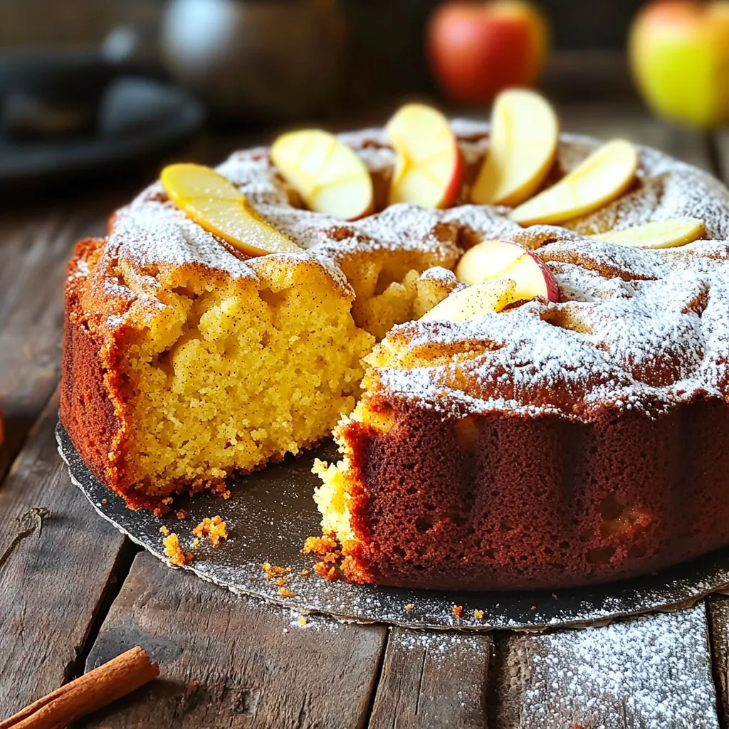 To make the perfect apple cider pound cake, you will need the following: - 1 ½ cups all-purpose flour - 1 cup granulated sugar - ½ cup unsalted butter, softened - 3 large eggs - 1 cup apple cider (not fermented) - 1 teaspoon vanilla extract - 1 teaspoon baking powder - ½ teaspoon baking soda - ½ teaspoon salt - 1 teaspoon ground cinnamon - ½ teaspoon ground nutmeg - ½ cup chopped walnuts (optional) - Powdered sugar for dusting (optional) - All-Purpose Flour: This is the best choice for pound cake. You can use cake flour for a lighter texture. - Granulated Sugar: Regular sugar works best. You can swap some for brown sugar for a richer flavor. - Unsalted Butter: Use softened butter for easy mixing. You can use margarine, but it may change the taste. - Apple Cider: Make sure to use non-fermented cider for the best flavor. You can use apple juice in a pinch. - Eggs: They add moisture and help the cake rise. You cannot replace them with anything else in this recipe. - Walnuts: These add a nice crunch. You can leave them out if you prefer a smoother texture. - Powdered Sugar: This is for dusting the cake. You may skip it if you want a more rustic look. Here are some helpful conversions for your ingredients: - 1 cup = 240 ml - 1 tablespoon = 15 ml - ½ cup = 120 ml - 1 teaspoon = 5 ml These conversions help ensure you measure correctly. Accurate measurements lead to the best results in your baking. Enjoy your baking journey with this delightful apple cider pound cake! First, gather all your ingredients. You will need: - 1 ½ cups all-purpose flour - 1 cup granulated sugar - ½ cup unsalted butter, softened - 3 large eggs - 1 cup apple cider (not fermented) - 1 teaspoon vanilla extract - 1 teaspoon baking powder - ½ teaspoon baking soda - ½ teaspoon salt - 1 teaspoon ground cinnamon - ½ teaspoon ground nutmeg - ½ cup chopped walnuts (optional) - Powdered sugar for dusting (optional) Next, preheat your oven to 350°F (175°C). Grease and flour a 9x5-inch loaf pan. You can also line it with parchment paper to make removal easier. In a mixing bowl, cream the softened butter and sugar. Mix until it is light and fluffy. This step is key for a nice texture. Add in the eggs one at a time. Mix well after each egg. Then, stir in the vanilla extract for flavor. In another bowl, whisk the flour, baking powder, baking soda, salt, cinnamon, and nutmeg. This helps combine the dry ingredients evenly. Now, gradually add the dry mix to the wet mix. Alternate with the apple cider. Start and end with the flour mixture. Stir until just combined. Be careful not to overmix, as this can make the cake tough. If you like nuts, fold in the chopped walnuts. They add a nice crunch to the cake. Pour the batter into the prepared loaf pan. Smooth the top with a spatula. Place it in the oven and bake for 50-60 minutes. Check with a toothpick. It should come out clean when the cake is done. Once baked, let the cake cool in the pan for about 10 minutes. After that, transfer it to a wire rack to cool completely. If you want to add a special touch, dust the cooled cake with powdered sugar before slicing. Serve it on a nice plate with thin apple slices and a sprinkle of cinnamon for that fall feel! To make your Apple Cider Pound Cake moist and full of flavor, follow these tips: - Use fresh apple cider. This adds a rich taste. - Soften your butter well. It blends better and creates a fluffier cake. - Don’t skip the spices. Cinnamon and nutmeg give warmth and depth. - Alternate adding dry ingredients and apple cider. This keeps the batter smooth. - Avoid overmixing the batter. Mix just until combined to keep it light. Here are some common mistakes to watch out for: - Not measuring flour correctly. Too much flour can make the cake dense. - Using cold eggs. Room temperature eggs mix better and help with rise. - Forgetting to grease the pan. This can make it hard to remove the cake. - Opening the oven door too soon. This can cause the cake to sink in the middle. - Overbaking. Keep an eye on the time to avoid dry cake. For a perfect texture, consider these steps: - Cream the butter and sugar well. This adds air and makes the cake light. - Fold in the walnuts gently. This gives some nice bites without breaking the cake. - Cool the cake in the pan first. This helps it set before transferring. - Dust with powdered sugar after cooling. This adds a nice finishing touch. With these tips, your Apple Cider Pound Cake will shine at any fall gathering! {{image_2}} You can make a nut-free version of this cake. Simply skip the walnuts. The cake will still taste great. The spices and apple cider bring lots of flavor. You won’t miss the nuts at all. This option is perfect for those with nut allergies. For a twist, add extra spices. Try a teaspoon of ground ginger or cloves. These spices add warmth and depth to the cake. You can also mix in a tablespoon of orange zest. This gives a bright flavor that pairs well with apple. Don’t forget to adjust the sugar if you add a lot of zest. If you need a gluten-free cake, use gluten-free flour. You can find many blends in stores. Make sure to check the package for the right amount. Often, you can use the same amount as all-purpose flour. This cake will still be soft and tasty. Just keep an eye on the baking time. Gluten-free cakes can bake differently. To keep your apple cider pound cake fresh, wrap it well. Use plastic wrap or foil. You can also place it in an airtight container. Store it at room temperature for up to three days. If you want it to last longer, refrigeration is an option. Just remember, cold can dry it out a bit. Freezing is a great way to save your pound cake. First, let the cake cool completely. Then, slice it into pieces. Wrap each piece in plastic wrap and then in foil. This helps prevent freezer burn. You can freeze it for up to three months. When you want to enjoy it, just thaw it in the fridge. To reheat your pound cake, preheat your oven to 350°F (175°C). Place the wrapped cake in the oven for about 10-15 minutes. This warms it up without drying it out. You can also microwave a slice for about 15-20 seconds. Just be careful not to overheat it, or it will become tough. Enjoy your warm slice with a dusting of powdered sugar for a lovely treat! If you don’t have apple cider, you can use apple juice. It gives a similar flavor. You can also mix water with a bit of lemon juice for a tangy taste. This mixture will not be as strong, but it works in a pinch. You can check the pound cake with a toothpick. Insert it into the center. If it comes out clean, your cake is done. Another sign is a golden brown top. The edges may pull away from the pan slightly. Yes, you can add fruits like diced pears or chopped apples. They can add flavor and texture. Just remember to chop them small. This helps them bake evenly in the cake. You can also try dried fruits like cranberries or raisins for a twist. In this blog post, we covered the key ingredients and how to prepare a delicious apple cider pound cake. I shared steps for mixing, baking, and serving, along with handy tips to ensure your cake is moist and flavorful. We also explored tasty variations for different diets and storage methods. Remember, great baking comes from understanding the process. With these tips, you'll create a cake that impresses everyone. Enjoy your baking adventure and savor the flavors of fall!