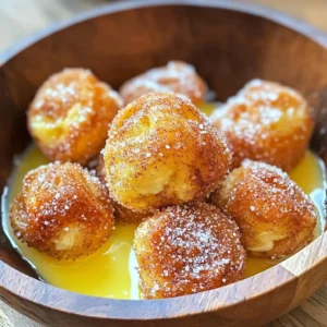 - 1 cup warm water (110°F) - 2 tablespoons granulated sugar - 1 packet (2 1/4 teaspoons) active dry yeast - 3 cups all-purpose flour - 1 tablespoon salt - 1/4 cup baking soda - 1/4 cup unsalted butter, melted - 1/2 cup granulated sugar (for coating) - 2 teaspoons ground cinnamon - Cooking spray - Warm water: Helps activate the yeast. It should feel warm, not hot. - Granulated sugar: Feeds the yeast and adds sweetness. - Active dry yeast: This is what makes the dough rise. - All-purpose flour: This is the main ingredient for the dough. - Salt: It adds flavor and helps with dough structure. - Baking soda: Used in boiling water for that classic pretzel taste. - Unsalted butter: Adds richness and flavor to the pretzel bites. - Granulated sugar (for coating): Sweetens the finished bites. - Ground cinnamon: Gives that warm, cozy flavor. - Cooking spray: Helps prevent sticking in the air fryer. - Warm water: You can replace it with milk for a richer dough. - Granulated sugar: Brown sugar can add a deeper flavor. - Active dry yeast: Instant yeast can work too; no need to proof it. - All-purpose flour: Whole wheat flour can be used for a healthier twist. - Baking soda: You can skip boiling, but it adds that classic flavor. - Unsalted butter: Coconut oil can be a dairy-free option. - Ground cinnamon: Nutmeg or pumpkin spice can add a unique flavor. - Cooking spray: Olive oil can work if you don't have spray. Feel free to mix and match based on what you have at home! Start by mixing warm water, sugar, and yeast in a bowl. Let it sit for five minutes. You want to see bubbles form. This shows the yeast is alive and ready to work. In another bowl, mix the flour and salt. Pour the yeast mixture into this bowl. Stir until you form a dough. Knead the dough on a floured surface for about five minutes. It should feel smooth and soft. Place the dough in a greased bowl. Cover it with a towel and let it rise. Find a warm spot for about one hour, or until it doubles in size. Once the dough has risen, preheat your air fryer to 350°F. Boil six cups of water in a pot. Carefully add baking soda to the boiling water. Punch down the dough and divide it into ten pieces. Roll each piece into a 1/2 inch rope. Cut each rope into 1-inch bites. Drop a few pretzel bites into the boiling water. Let them boil for about 30 seconds. Use a slotted spoon to take them out and place them on paper towels. Brush each bite with melted butter. Mix cinnamon and sugar in a bowl, then toss the bites in this mix. Place the bites in the air fryer basket in a single layer. Make sure they have space. Air fry them for 10-12 minutes until they turn golden brown. Once done, let them cool for a bit before serving. Enjoy your tasty treats! To get soft and chewy pretzel bites, follow these steps closely. First, make sure your yeast is fresh. Check the expiration date on the packet. When mixing the warm water and yeast, let it sit until it bubbles. This means the yeast is active. Knead the dough well for about five minutes. This builds the gluten. It helps the pretzel bites rise and keeps them chewy. When boiling, keep the water at a good boil. The baking soda helps create that classic pretzel flavor and color. One common mistake is not letting the dough rise enough. Always let it double in size. This can take about an hour. Avoid overcrowding the air fryer basket. If you pile the bites too close, they won’t cook evenly. Another error is skipping the boiling step. This step is key for that perfect texture. Lastly, don’t skip the cinnamon sugar coating. It adds a sweet touch that makes these bites irresistible. Serve your pretzel bites warm for the best taste. A wooden bowl looks nice and keeps them cozy. You can drizzle more melted butter on top for extra richness. For a fun twist, sprinkle some sea salt over them. These bites pair well with dips like cheese sauce or mustard. They make a great snack for movie nights or parties! {{image_2}} You can switch up the flavors of your pretzel bites easily. Try adding cheese to the dough for a savory twist. Cheddar or mozzarella work great. You can also mix in herbs like garlic powder or dried rosemary for extra flavor. If you love sweet treats, consider adding chocolate chips to the dough for a dessert version. Dipping sauces can make your pretzel bites even better. For a classic choice, serve them with warm cheese sauce. You can also try a sweet option like caramel or chocolate sauce. If you enjoy a bit of heat, mix honey with sriracha for a spicy-sweet kick. These sauces will take your snack to the next level. Coatings and toppings can change the whole taste of your pretzel bites. Besides the cinnamon-sugar mix, you can sprinkle everything bagel seasoning for a bold flavor. A mix of Parmesan and Italian herbs gives a nice savory touch. Drizzling melted chocolate or icing over the top can satisfy your sweet tooth. Be creative and have fun with different combinations! You can store leftover pretzel bites easily. Let them cool first. Place them in an airtight container. They stay fresh for up to three days at room temperature. If you want them to last longer, refrigeration is a good option. Just remember to reheat them for the best taste. Freezing pretzel bites is simple and smart. First, let them cool completely. Then, lay them out on a baking sheet in a single layer. Freeze for about an hour. Once they are firm, transfer them to a freezer bag. They can last up to three months in the freezer. This way, you can enjoy fresh pretzel bites anytime! Reheating is crucial for keeping your pretzel bites tasty. For best results, use the air fryer. Preheat it to 350°F (175°C). Place the bites in the basket and heat for 4-5 minutes. This method makes them crisp again. You can also use the oven at the same temperature for about 5-7 minutes. Avoid microwaving, as this can make them chewy. Enjoy warm pretzel bites, just like when they were fresh! Yes, you can use bread flour. Bread flour has more protein. This gives your pretzel bites a chewier texture. Some bakers prefer this for pretzels. If you use bread flour, the dough may feel a bit stiffer. Just knead it well to get a good consistency. You know the pretzel bites are done when they are golden brown. They should have a nice, shiny crust too. If you tap one lightly, it should sound hollow. Keep an eye on them as they cook. Every air fryer may cook a bit differently, so check them a couple of minutes early. If your dough doesn't rise, check the yeast. It needs to be active. If your water was too hot, it could kill the yeast. Try again with warm water at 110°F. Make sure your dough is in a warm place. If needed, turn on the oven for a minute, then turn it off. Place the dough inside to rise. In this post, we explored how to make tasty pretzel bites. We covered the key ingredients and their roles. I shared step-by-step instructions for easy cooking. You learned tips for the best texture and common mistakes to avoid. We also talked about fun variations and storage tips. Now you can impress friends and family with fresh, warm pretzel bites any time. Enjoy your baking journey!