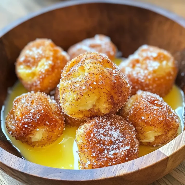 - 1 cup warm water (110°F) - 2 tablespoons granulated sugar - 1 packet (2 1/4 teaspoons) active dry yeast - 3 cups all-purpose flour - 1 tablespoon salt - 1/4 cup baking soda - 1/4 cup unsalted butter, melted - 1/2 cup granulated sugar (for coating) - 2 teaspoons ground cinnamon - Cooking spray - Warm water: Helps activate the yeast. It should feel warm, not hot. - Granulated sugar: Feeds the yeast and adds sweetness. - Active dry yeast: This is what makes the dough rise. - All-purpose flour: This is the main ingredient for the dough. - Salt: It adds flavor and helps with dough structure. - Baking soda: Used in boiling water for that classic pretzel taste. - Unsalted butter: Adds richness and flavor to the pretzel bites. - Granulated sugar (for coating): Sweetens the finished bites. - Ground cinnamon: Gives that warm, cozy flavor. - Cooking spray: Helps prevent sticking in the air fryer. - Warm water: You can replace it with milk for a richer dough. - Granulated sugar: Brown sugar can add a deeper flavor. - Active dry yeast: Instant yeast can work too; no need to proof it. - All-purpose flour: Whole wheat flour can be used for a healthier twist. - Baking soda: You can skip boiling, but it adds that classic flavor. - Unsalted butter: Coconut oil can be a dairy-free option. - Ground cinnamon: Nutmeg or pumpkin spice can add a unique flavor. - Cooking spray: Olive oil can work if you don't have spray. Feel free to mix and match based on what you have at home! Start by mixing warm water, sugar, and yeast in a bowl. Let it sit for five minutes. You want to see bubbles form. This shows the yeast is alive and ready to work. In another bowl, mix the flour and salt. Pour the yeast mixture into this bowl. Stir until you form a dough. Knead the dough on a floured surface for about five minutes. It should feel smooth and soft. Place the dough in a greased bowl. Cover it with a towel and let it rise. Find a warm spot for about one hour, or until it doubles in size. Once the dough has risen, preheat your air fryer to 350°F. Boil six cups of water in a pot. Carefully add baking soda to the boiling water. Punch down the dough and divide it into ten pieces. Roll each piece into a 1/2 inch rope. Cut each rope into 1-inch bites. Drop a few pretzel bites into the boiling water. Let them boil for about 30 seconds. Use a slotted spoon to take them out and place them on paper towels. Brush each bite with melted butter. Mix cinnamon and sugar in a bowl, then toss the bites in this mix. Place the bites in the air fryer basket in a single layer. Make sure they have space. Air fry them for 10-12 minutes until they turn golden brown. Once done, let them cool for a bit before serving. Enjoy your tasty treats! To get soft and chewy pretzel bites, follow these steps closely. First, make sure your yeast is fresh. Check the expiration date on the packet. When mixing the warm water and yeast, let it sit until it bubbles. This means the yeast is active. Knead the dough well for about five minutes. This builds the gluten. It helps the pretzel bites rise and keeps them chewy. When boiling, keep the water at a good boil. The baking soda helps create that classic pretzel flavor and color. One common mistake is not letting the dough rise enough. Always let it double in size. This can take about an hour. Avoid overcrowding the air fryer basket. If you pile the bites too close, they won’t cook evenly. Another error is skipping the boiling step. This step is key for that perfect texture. Lastly, don’t skip the cinnamon sugar coating. It adds a sweet touch that makes these bites irresistible. Serve your pretzel bites warm for the best taste. A wooden bowl looks nice and keeps them cozy. You can drizzle more melted butter on top for extra richness. For a fun twist, sprinkle some sea salt over them. These bites pair well with dips like cheese sauce or mustard. They make a great snack for movie nights or parties! {{image_2}} You can switch up the flavors of your pretzel bites easily. Try adding cheese to the dough for a savory twist. Cheddar or mozzarella work great. You can also mix in herbs like garlic powder or dried rosemary for extra flavor. If you love sweet treats, consider adding chocolate chips to the dough for a dessert version. Dipping sauces can make your pretzel bites even better. For a classic choice, serve them with warm cheese sauce. You can also try a sweet option like caramel or chocolate sauce. If you enjoy a bit of heat, mix honey with sriracha for a spicy-sweet kick. These sauces will take your snack to the next level. Coatings and toppings can change the whole taste of your pretzel bites. Besides the cinnamon-sugar mix, you can sprinkle everything bagel seasoning for a bold flavor. A mix of Parmesan and Italian herbs gives a nice savory touch. Drizzling melted chocolate or icing over the top can satisfy your sweet tooth. Be creative and have fun with different combinations! You can store leftover pretzel bites easily. Let them cool first. Place them in an airtight container. They stay fresh for up to three days at room temperature. If you want them to last longer, refrigeration is a good option. Just remember to reheat them for the best taste. Freezing pretzel bites is simple and smart. First, let them cool completely. Then, lay them out on a baking sheet in a single layer. Freeze for about an hour. Once they are firm, transfer them to a freezer bag. They can last up to three months in the freezer. This way, you can enjoy fresh pretzel bites anytime! Reheating is crucial for keeping your pretzel bites tasty. For best results, use the air fryer. Preheat it to 350°F (175°C). Place the bites in the basket and heat for 4-5 minutes. This method makes them crisp again. You can also use the oven at the same temperature for about 5-7 minutes. Avoid microwaving, as this can make them chewy. Enjoy warm pretzel bites, just like when they were fresh! Yes, you can use bread flour. Bread flour has more protein. This gives your pretzel bites a chewier texture. Some bakers prefer this for pretzels. If you use bread flour, the dough may feel a bit stiffer. Just knead it well to get a good consistency. You know the pretzel bites are done when they are golden brown. They should have a nice, shiny crust too. If you tap one lightly, it should sound hollow. Keep an eye on them as they cook. Every air fryer may cook a bit differently, so check them a couple of minutes early. If your dough doesn't rise, check the yeast. It needs to be active. If your water was too hot, it could kill the yeast. Try again with warm water at 110°F. Make sure your dough is in a warm place. If needed, turn on the oven for a minute, then turn it off. Place the dough inside to rise. In this post, we explored how to make tasty pretzel bites. We covered the key ingredients and their roles. I shared step-by-step instructions for easy cooking. You learned tips for the best texture and common mistakes to avoid. We also talked about fun variations and storage tips. Now you can impress friends and family with fresh, warm pretzel bites any time. Enjoy your baking journey!