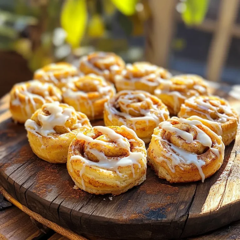 - 1 can (8 oz) refrigerated crescent roll dough - 1/4 cup brown sugar - 1 tablespoon ground cinnamon - 2 tablespoons unsalted butter, melted - 1/4 cup powdered sugar (for icing) - 1 tablespoon milk (for icing) - 1/2 teaspoon vanilla extract (for icing) You can use other types of roll dough if you can't find crescent roll dough. For a healthier twist, try using whole wheat dough. If you want to skip the sugar, use a sugar substitute like stevia. You can also mix in chopped nuts or chocolate bits for extra flavor. If you don't have vanilla extract, try almond extract for a different taste. You will need an air fryer for this recipe. It cooks the bites quickly and gets them crispy. You will also need a small bowl for mixing the sugar and cinnamon. A clean surface helps when rolling out the dough. A sharp knife or pizza cutter works well for slicing the dough into bites. Lastly, have a whisk on hand for mixing the icing smoothly. 1. Start by unrolling the crescent roll dough on a clean surface. 2. Press the seams of the triangles together to form a rectangle. 3. In a small bowl, mix the brown sugar and ground cinnamon. 4. Brush the melted butter evenly over the dough. 5. Sprinkle the cinnamon-sugar mixture on the buttered dough. 6. Roll the dough tightly from one end to the other to form a log. 7. Slice the rolled dough into 1-inch pieces. 1. Preheat the air fryer to 350°F (175°C) for about 5 minutes. 2. Arrange the cinnamon roll bites in a single layer in the air fryer basket. 3. Make sure to leave a little space between each piece for even cooking. 1. Cook the bites in the air fryer for 8-10 minutes. 2. Check for a golden brown color and puffed texture to know they are done. 3. While they cook, prepare the icing by mixing powdered sugar, milk, and vanilla extract in a bowl. 4. Adjust the icing's thickness with more milk if needed. 5. Once cooked, let the cinnamon roll bites cool for a couple of minutes. 6. Drizzle the icing over the warm bites before serving. To get the best crispiness from your Air Fryer Cinnamon Roll Bites, follow these tips: - Preheat your air fryer. This step helps the bites cook evenly. - Arrange bites with space. Leave a small gap between each piece in the basket. - Cook in batches. If you have a lot, do not overcrowd the basket. - Check doneness. Look for a golden brown color. This means they are ready. Here are some common mistakes that can ruin your cinnamon roll bites: - Not sealing seams. Make sure to press the dough seams together well. - Skipping the butter. Brushing melted butter is key for flavor and crispness. - Ignoring cooking time. Keep an eye on them; they can burn quickly. - Not cooling before icing. Wait a few minutes after cooking to avoid melting the icing. These cinnamon roll bites shine on their own, but you can enhance the experience: - Serve with coffee or tea. A warm drink pairs perfectly with the bites. - Add fruit. Fresh berries or sliced bananas can brighten the dish. - Try different dips. Cream cheese or chocolate sauce adds variety. - Garnish with nuts. Chopped pecans or walnuts provide a nice crunch. {{image_2}} You can easily make Air Fryer Cinnamon Roll Bites even more exciting. Add nuts or chocolate to the filling. Chopped pecans or walnuts bring a nice crunch. Just sprinkle them on top of the cinnamon-sugar mix. If you love chocolate, try mini chocolate chips. Use about 1/4 cup for a rich flavor. These tweaks make each bite special and fun! If you need a gluten-free treat, don’t worry! You can use gluten-free crescent roll dough. Many brands offer this option. Just follow the same steps as the original recipe. The taste will still be great. Check the package for baking times, as they may vary slightly. Seasonal flavors can make your treats more festive. For fall, consider pumpkin spice. Just mix 1 tablespoon of pumpkin pie spice into the brown sugar. It adds warmth and that cozy autumn feel. In winter, try adding a bit of peppermint extract to the icing. These seasonal twists keep your Air Fryer Cinnamon Roll Bites fun all year round! To keep your cinnamon roll bites fresh, store them in an airtight container. Place a layer of parchment paper between the bites to prevent sticking. They will stay good at room temperature for about two days. If you want them to last longer, refrigerate them. For the best taste, eat them within four days. When you're ready to enjoy your leftovers, reheat them in the air fryer. Set the air fryer to 350°F (175°C) and heat for about 3-5 minutes. This method keeps them warm and crispy. You can also use a microwave, but this may make them a bit soft. Heat them for 10-20 seconds in the microwave if you choose this method. To freeze your cinnamon roll bites, let them cool completely first. Arrange them in a single layer on a baking sheet and freeze for about an hour. Once frozen, transfer the bites to a freezer-safe bag. They can stay in the freezer for up to two months. When ready to enjoy, air fry them straight from the freezer for about 10-12 minutes. Yes, you can use other types of dough. Biscuit dough works well for a fluffy texture. You can also try puff pastry for a flaky version. Each type adds its own flavor. Just roll, fill, and cut as you would with crescent roll dough. Check the bites after 8 minutes. They should be golden brown and puffed up. You can also insert a toothpick into the center. If it comes out clean, they are ready. If not, give them another minute or two. Yes, you can make the icing before cooking. Mix the powdered sugar, milk, and vanilla in advance. Store it in the fridge in a sealed container. Just stir it before using, as it may thicken a bit. This article covered all you need for making tasty cinnamon roll bites. We talked about the right ingredients, measurements, and tools for success. The step-by-step guide will help you cook them perfectly in an air fryer. I shared tips for crispiness and common mistakes to avoid. You also learned about fun flavor variations and how to store leftovers safely. Always feel free to try new ideas. With these tips, you will impress your family and friends with your baking skills!