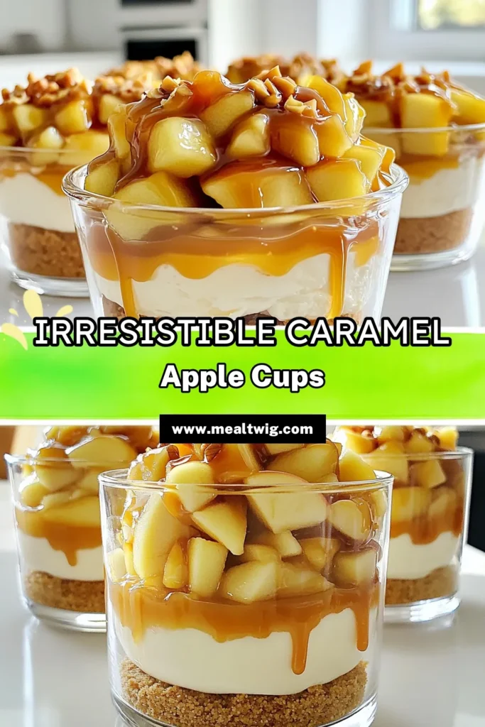 Indulge in the creamy goodness of Caramel Apple Cheesecake Cups with this easy recipe! Perfect for dessert lovers, these delightful treats combine a buttery graham cracker crust with smooth cream cheese and luscious caramel-coated apples. Ready in just 20 minutes, they are perfect for any occasion. Click to discover how to create this delicious dessert that will impress your friends and family! #CaramelAppleCheesecake #DessertRecipes #EasyRecipes #SweetTreats