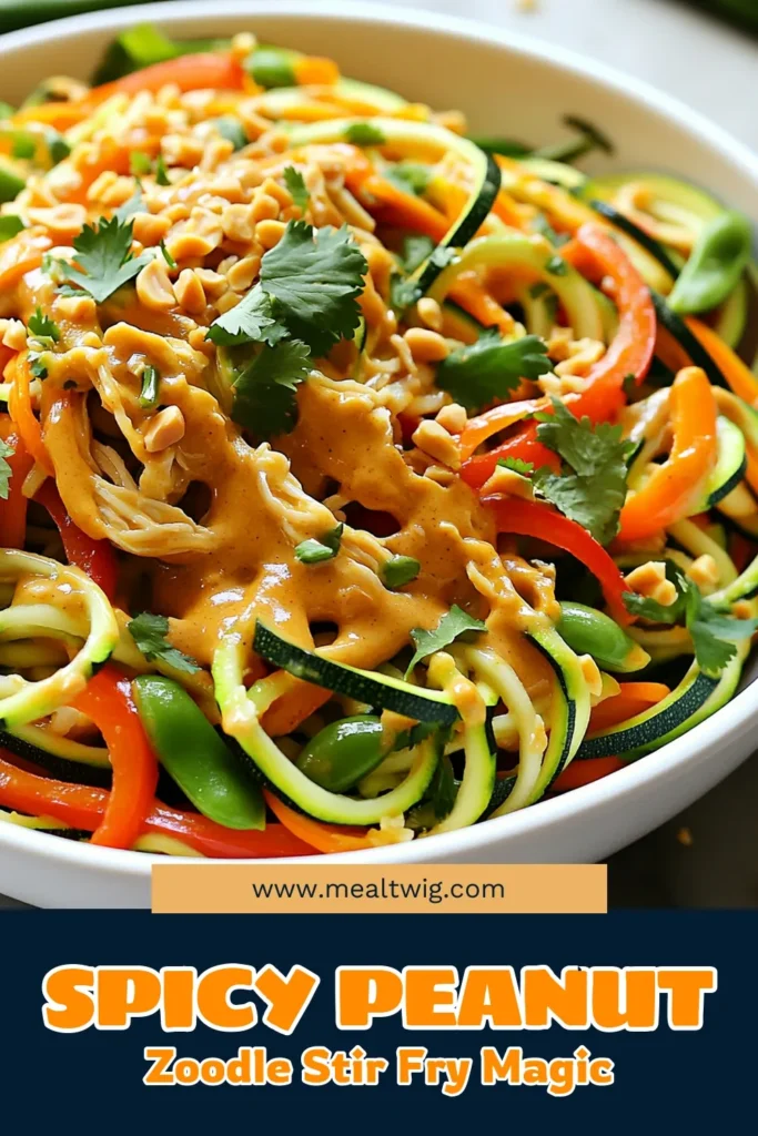 Satisfy your taste buds with this delicious Spicy Thai Peanut Zoodle Stir-Fry! This quick and healthy recipe is packed with colorful veggies and protein, all tossed in a creamy, spicy peanut sauce that you’ll love. Perfect for a weeknight dinner or meal prep, it takes just 25 minutes to make. Click through to explore the full recipe and bring a burst of flavor to your table tonight!