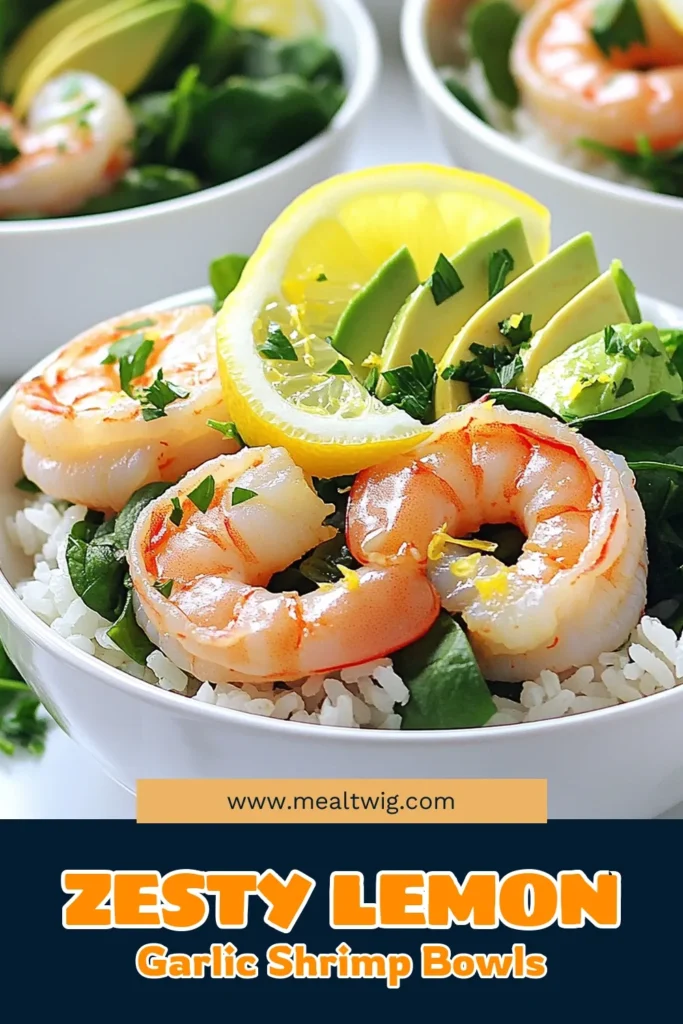 Delight your taste buds with these Lemon Garlic Shrimp Rice Bowls, a quick and flavorful meal perfect for any day! Ready in just 20 minutes, this dish combines succulent shrimp with zesty lemon and aromatic garlic, served over fluffy jasmine rice, and topped with fresh avocado and greens for a healthy twist. Click to discover the full recipe and elevate your dinner game tonight! #LemonGarlicShrimp #RiceBowls #QuickMeals #HealthyEating