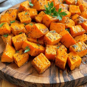 - 4 medium sweet potatoes, peeled and cubed - 3 tablespoons olive oil - 2 teaspoons garlic powder - 1 teaspoon smoked paprika - 1 teaspoon dried thyme - 1 teaspoon dried rosemary - Salt and pepper to taste Sweet potatoes are the star here. They bring a sweet and earthy flavor. Olive oil adds richness and helps the spices stick. Garlic powder gives a savory kick. Smoked paprika adds a hint of smoke that makes everything better. Thyme and rosemary offer a nice herbal note. Don’t forget salt and pepper; they bring out all the flavors. - 2 tablespoons fresh parsley, chopped (for garnish) - Additional toppings Fresh parsley makes the dish pop with color. It also adds a fresh taste. You can use other toppings if you like. Crumbled feta or a sprinkle of chili flakes can add more fun. If you want, try adding nuts for crunch or a drizzle of balsamic glaze for sweetness. First, peel your sweet potatoes. Use a vegetable peeler for a smooth finish. After peeling, cut them into equal cubes. Aim for about one-inch pieces. This size ensures they cook evenly. Next, prep your baking sheet. Line it with parchment paper. This step makes cleanup easy and helps prevent sticking. Now, grab a large mixing bowl. Add the cubed sweet potatoes and pour in three tablespoons of olive oil. Toss them well. You want every piece coated in oil. Then, sprinkle in the garlic powder, smoked paprika, thyme, rosemary, salt, and pepper. Use two teaspoons of garlic powder and one teaspoon each of paprika and herbs. Toss the sweet potatoes again. Ensure they are fully coated with all the seasonings for the best flavor. Set your oven to 425°F (220°C). Preheating the oven is vital for even cooking. Spread the seasoned sweet potatoes on the lined baking sheet. Make sure they form a single layer. Roast them for 25 to 30 minutes. Flip them halfway through for even browning. When they are golden-brown and tender, they are ready. After roasting, take them out of the oven. Let them cool slightly before serving. This cooling time helps them firm up a bit. Enjoy your delicious herb-roasted sweet potatoes! When you pick sweet potatoes, look for medium-sized ones. Try to choose ones that feel heavy. A good sweet potato should have smooth skin with no bruises. If you see any dark spots, it's best to skip those. Fresh sweet potatoes should have a firm feel. They should not be soft or wrinkled. You want the sweet potatoes to be golden-brown and tender. This takes about 25 to 30 minutes at 425°F (220°C). To check if they’re done, poke a piece with a fork. If it goes in easily, they are ready. To avoid sticking, use parchment paper on your baking sheet. This helps with easy cleanup too! You can change the flavors to match your taste. If you like heat, add some chili flakes. For a sweeter touch, mix in a bit of brown sugar. You can also swap in herbs like oregano or basil. Try fresh herbs if you have them! They can add a bright flavor to your dish. {{image_2}} You can swap sweet potatoes with other root veggies. Try carrots, parsnips, or even butternut squash. Each brings a unique taste and texture. Combine different types for a colorful dish. Mixing sweet and savory roots can surprise your palate. Want to add some heat? Sprinkle chili flakes or cayenne pepper on your sweet potatoes. A little kick can make every bite exciting. You can also try different spice blends. Consider curry powder or za'atar for a new twist. Each spice brings its own flavor magic. Pair your herb-roasted sweet potatoes with tasty side dishes. A fresh salad or steamed broccoli works well. For the main course, try grilled chicken or fish. These pairings make a balanced and delicious meal. You can also serve them with a tasty dip, like yogurt sauce, for fun. After you enjoy your herb-roasted sweet potatoes, store leftovers in proper containers. Use airtight containers to keep them fresh. If you don’t have those, a good plastic wrap can work too. Place the sweet potatoes in the fridge after they cool down. They will stay good for about 3 to 5 days. Check for any signs of spoilage before eating. If they smell off or look bad, it’s best to toss them. To heat your sweet potatoes and keep them crispy, use an oven. Preheat it to 350°F (175°C). Spread the potatoes on a baking sheet, making sure they don’t touch. Bake them for 10 to 15 minutes. This will help them regain their crunch. Avoid using a microwave if you can. It can make them soggy and mushy. If you must use a microwave, heat them on a plate for just a short time. Check often to avoid overheating. You should roast sweet potatoes for 25 to 30 minutes. This timing ensures they cook well and get tender. You want them to be golden and soft. Flip them halfway through for even cooking. Yes, you can use other oils for roasting. Some good choices are avocado oil or canola oil. These oils work well and add nice flavor. Just make sure to use a high smoke point oil for best results. Herb-roasted sweet potatoes are quite healthy. They are loaded with vitamins and minerals. Sweet potatoes are high in fiber and antioxidants. The herbs and olive oil add flavor without many extra calories. Enjoying them can support a balanced diet. Herb-roasted sweet potatoes are simple and fun to make. We discussed key ingredients like sweet potatoes and olive oil, plus some tasty seasonings. I shared step-by-step instructions for prepping, mixing, and roasting. You now know tips for selecting perfect sweet potatoes and customizing flavors to your taste. In conclusion, this dish is versatile and easy to store. Don't hesitate to try new spices or serve it in different ways. Enjoy your cooking adventure!