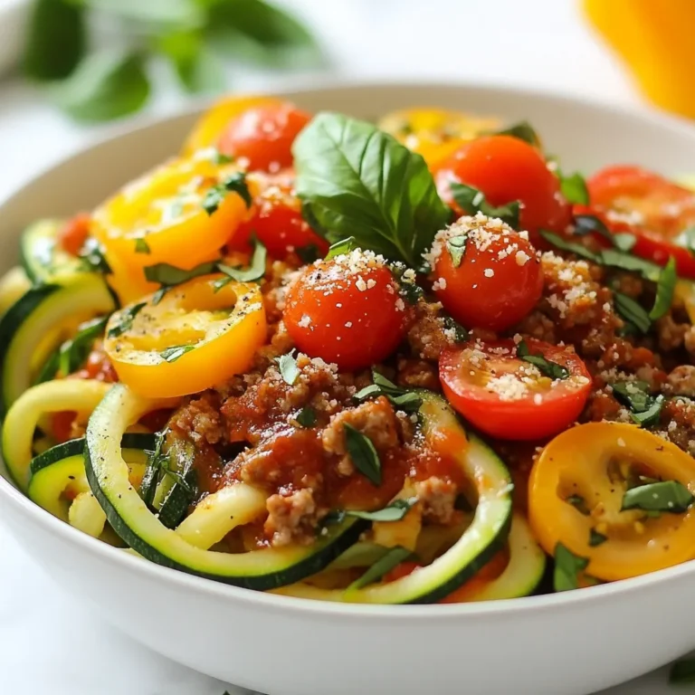 - 1 large zucchini, spiralized - 1 bell pepper (any color), diced - 1 cup cherry tomatoes, halved - 1 cup cooked ground turkey or chicken - 1 teaspoon Italian seasoning - 1/2 teaspoon garlic powder - 1/4 teaspoon crushed red pepper flakes (optional for spice) - 1/2 cup Whole30-compliant tomato sauce - 1/2 cup nutritional yeast (optional for a cheesy flavor) - Fresh basil leaves for garnish - Salt and pepper to taste For my Whole30 pizza bowls, I love using fresh and simple ingredients. Start with a large zucchini, spiralized to create fun noodles. The zucchini adds a great texture. Next, grab any color bell pepper. I usually pick red or yellow for sweetness. Cherry tomatoes burst with flavor when baked. Halve them for even cooking. Ground turkey or chicken gives the bowls protein. Make sure it's cooked before adding. For flavor, I use Italian seasoning, garlic powder, and a pinch of red pepper flakes. These spices add warmth and depth. The Whole30-compliant tomato sauce ties everything together. This sauce gives a classic pizza taste without dairy or grains. If you want a cheesy flavor, sprinkle some nutritional yeast on top. Finally, fresh basil leaves brighten the dish. Don’t forget to season with salt and pepper. Gather all these ingredients, and you're ready to make something delicious! {{ingredient_image_1}} 1. First, preheat your oven to 375°F (190°C). This step warms up your oven for even cooking. 2. In a large mixing bowl, combine the spiralized zucchini, diced bell pepper, halved cherry tomatoes, and cooked ground turkey or chicken. Mix them well. 3. Now, sprinkle the Italian seasoning, garlic powder, crushed red pepper flakes, salt, and pepper over the mixture. Toss everything together until it’s well coated. 1. Next, spread the mixture evenly into a baking dish. Make sure it is flat and even. 2. Pour the Whole30-compliant tomato sauce over the top. Make sure every part is covered. 3. If you want a cheesy flavor, sprinkle the nutritional yeast over the sauce. This step is optional but tasty. 1. Bake the dish in the preheated oven for 20-25 minutes. The zucchini should be tender and the veggies warm. 2. Once cooked, remove the dish from the oven and let it cool for a few minutes. This makes it easier to serve. 3. Finally, garnish with fresh basil leaves before serving. This adds a lovely touch and freshness. Choosing the right zucchini is key. Look for a large zucchini that is firm and free of blemishes. A fresh zucchini gives your pizza bowls the best texture. Spiralizing it makes for fun noodles that hold the sauce well. To avoid soggy pizza bowls, make sure to drain excess moisture. After spiralizing, let the zucchini sit in a colander for a few minutes. You can also pat it dry with a paper towel. This helps keep your dish nice and crisp. Spicing things up can make a big difference. Besides Italian seasoning, try adding onion powder or smoked paprika for depth. If you love heat, increase the red pepper flakes. You can also add fresh herbs like oregano or thyme. Feel free to swap out the meat or veggies. Ground beef or sausage works great, too. If you want a vegetarian option, use plant-based meat crumbles. You can also add extra veggies, like spinach or mushrooms, to boost nutrition. For a complete meal, pair your pizza bowls with a side salad. A simple green salad with a lemon vinaigrette complements the dish well. You can also serve roasted sweet potatoes for a hearty side. Presentation matters, too. Serve the pizza bowls in bright, colorful dishes. Garnish with fresh basil leaves for a pop of color. This makes your meal look as good as it tastes, and it’s sure to impress! Pro Tips Use Fresh Vegetables: Fresh vegetables will enhance the flavor and texture of your pizza bowls. Choose the ripest tomatoes and freshest bell peppers for the best results. Adjust Seasoning to Taste: Feel free to modify the seasoning according to your preferences. Add more Italian seasoning or herbs for a bolder flavor. Experiment with Proteins: While this recipe calls for ground turkey or chicken, you can substitute with lean beef, sausage, or even plant-based proteins for a different twist. Let It Rest: Allowing the pizza bowls to cool for a few minutes before serving helps the flavors meld together and makes it easier to serve. {{image_2}} You can make vegetarian Whole30 pizza bowls by using plant-based meat. This option gives you the same great taste without animal products. Just swap the ground turkey or chicken for a tasty plant-based meat. It still fits into the Whole30 plan! For a Paleo-friendly twist, you can skip the nutritional yeast. This keeps the bowls compliant while still being delicious. Stick to seasonal veggies or your favorite meats for a hearty meal. These changes make the recipe flexible for many diets. To create different flavor profiles, try using various sauces or toppings. You can swap the Whole30-compliant tomato sauce for pesto or a spicy marinara. This adds a unique taste to your bowls. Another fun idea is to incorporate seasonal vegetables. In the summer, add zucchini or eggplant. In the fall, roasted butternut squash or kale can bring a new twist. These fresh ingredients will keep your pizza bowls exciting and flavorful. You can personalize your Whole30 pizza bowls for meal prep. Make a big batch and store them in individual containers. This way, you have quick meals ready for the week. Serving them in individual bowls makes for a fun dinner option. They look great on the table and make it easy for guests to enjoy. You can also serve them as a main dish with a side salad for a complete meal. This brings a delightful balance to your dining experience. To store leftovers, let the pizza bowls cool completely. Then, place them in an airtight container. Make sure to separate layers with parchment paper to avoid sticking. You can keep them in the fridge for up to four days. For reheating, use the oven for best results. Preheat it to 350°F (175°C). Place the pizza bowl in an oven-safe dish and cover it with foil. Heat for about 15-20 minutes, or until warm. You can also use a microwave, but the oven keeps the texture better. To freeze prepared pizza bowls, let them cool first. Then, scoop them into freezer-safe containers. Make sure to label the date. You can freeze them for up to three months. When you’re ready to eat, thaw the bowls in the fridge overnight. For reheating, follow the same steps as before. If frozen, bake at 350°F (175°C) for about 25-30 minutes. Always check to ensure they are heated through before serving. Can I make this recipe vegan? Yes, you can! To make it vegan, swap out the ground turkey or chicken for a plant-based meat alternative. You can also add more veggies like mushrooms or spinach for extra flavor and texture. How do I substitute for ground meat? Try using lentils, chickpeas, or crumbled tofu. These options provide protein and fit the Whole30 plan. You can season them with Italian herbs to match the flavor profile of the dish. What are other Whole30-compliant toppings to consider? You can use olives, artichokes, or jalapeños for a kick. Fresh spinach and arugula add great color and nutrition. Feel free to experiment with toppings that excite your taste buds! How do I know when the pizza bowls are done? Check if the zucchini is tender. A fork should easily pierce through. The tomatoes should be soft, and the whole dish will look bubbly and hot. Can I prep this recipe in advance? Yes, you can! Prep the veggies and meat a day before. Store them in the fridge. When ready, mix them with the sauce and bake. This saves time on busy days. What to pair with Whole30 Pizza Bowls for a complete meal? A fresh salad works well. Try a simple mixed green salad with a lemon vinaigrette. You can also serve it with a side of roasted vegetables for added nutrition. You’ve learned how to create delicious Whole30 pizza bowls using fresh ingredients and simple steps. We covered essential tips for perfecting the recipe and offered variant options for every diet. Remember, the right ingredients and seasoning can elevate your dish. Enjoy customizing your meal, and don’t forget to try new flavors! With these bowls, healthy eating can be fun and tasty. Now, you’re ready to impress your family and friends with your cooking skills!