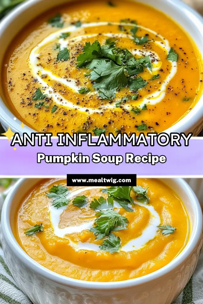 Warm up with this nourishing Pumpkin Sweet Potato Anti-Inflammatory Soup! Packed with vibrant flavors, this healthy pumpkin soup is not only delicious but also a soothing vegan sweet potato soup ideal for your wellness routine. Featuring turmeric, this anti-inflammatory soup recipe is simple to make and perfect for meal prep. Try this creamy turmeric soup recipe today! Save for later and enjoy a comforting bowl! #PumpkinSoup #VeganRecipes #HealthyEating #TurmericHealing