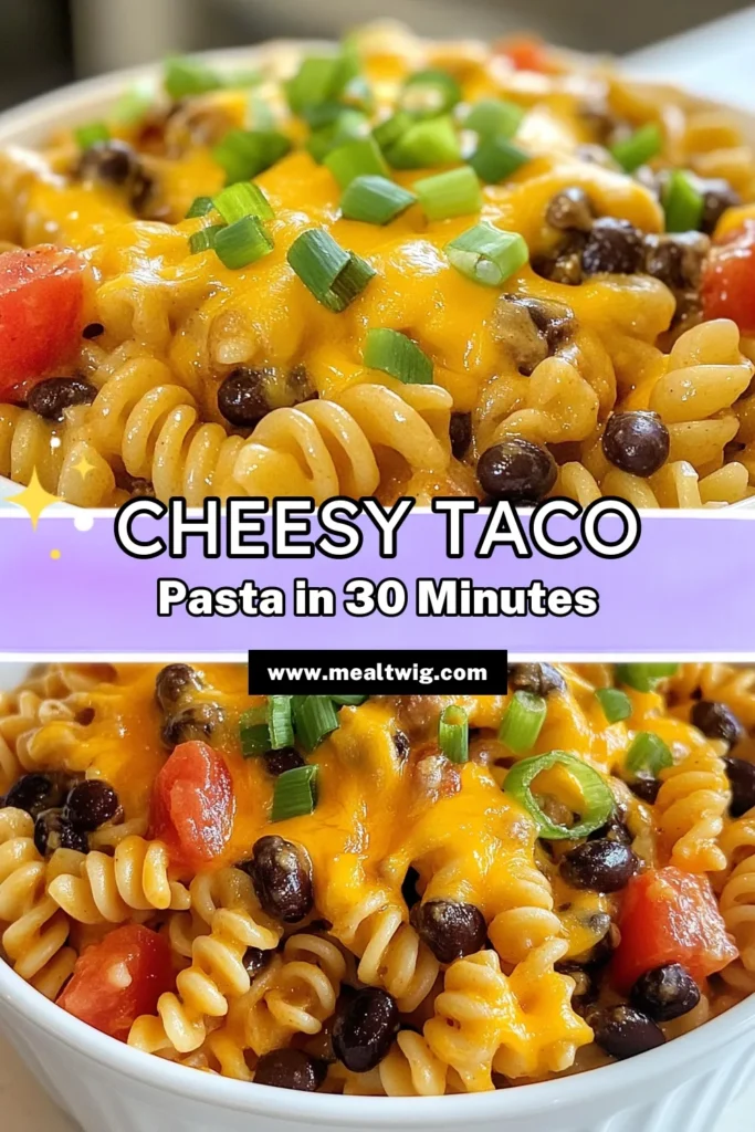 Get ready for a delicious dinner with this easy taco pasta recipe! This cheesy taco pasta combines ground beef and creamy ingredients in one pot, making cleanup a breeze. With tender pasta enveloped in a savory cheesy sauce, it’s perfect for busy nights. Try this creamy taco pasta for a comforting meal that your family will love. Save this one pot taco pasta recipe for a quick dinner solution! #CheesyTacoPasta #EasyTacoPastaRecipe #OnePotTacoPasta #CreamyTacoPasta
