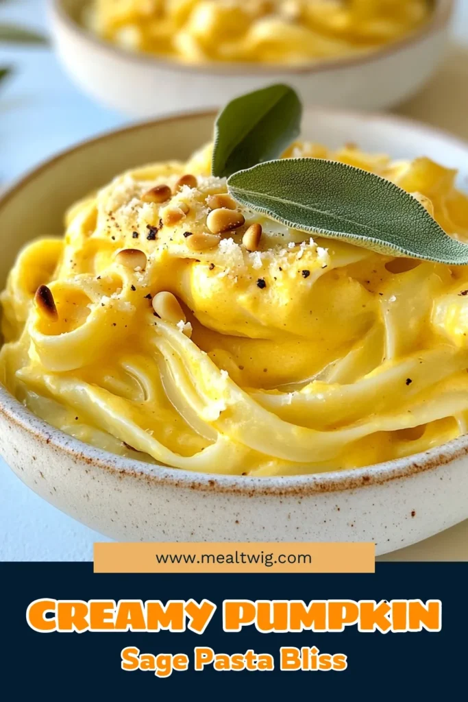 Delight in the flavors of fall with this creamy pumpkin sage pasta recipe. Perfect for busy weeknights, this easy pumpkin recipe combines fettuccine with rich pumpkin puree, garlic, and fresh sage, creating one of the best fall pasta dishes. For a healthy vegan pumpkin pasta option, substitute heavy cream and cheese with coconut cream and nutritional yeast. Save this recipe for cozy dinners! #PumpkinPasta #FallRecipes #VeganRecipes #EasyPastaDishes