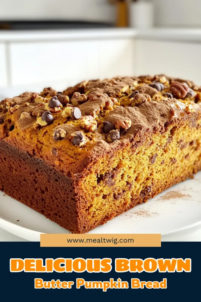 Indulge in the warmth of fall with this delicious Brown Butter Pumpkin Bread recipe! Perfectly spiced and incredibly moist, this bread is a delightful treat for any occasion. Follow the simple steps to create a loaf that's both comforting and flavorful, with optional nuts and chocolate for extra crunch. Click through to explore this scrumptious recipe and bring the taste of autumn to your kitchen! #PumpkinBread #FallBaking #ComfortFood #EasyRecipes