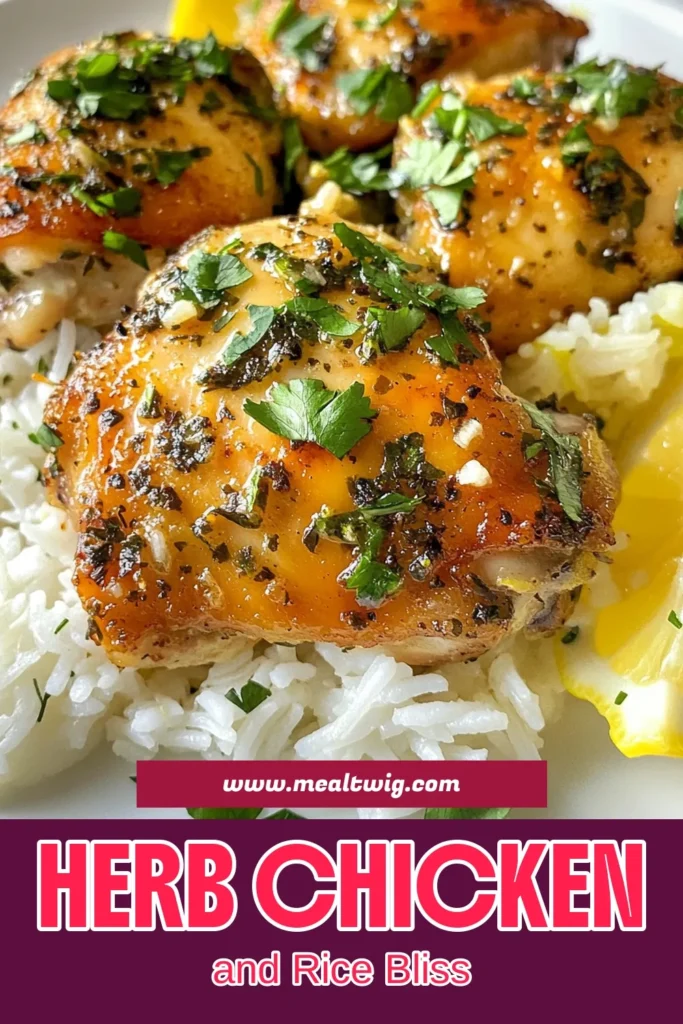 Discover this delicious herb-infused chicken recipe paired with aromatic basmati rice for a delightful meal. This easy chicken and rice dish features tender boneless chicken thighs seasoned with garlic and herbs. Perfect for family dinners, this basmati rice with chicken brings rich flavor and comfort to your table. Try this garlic and herb chicken recipe today and elevate your weeknight meals! Save for later! #ChickenRecipes #EasyMeals #BasmatiRice #DinnerIdeas