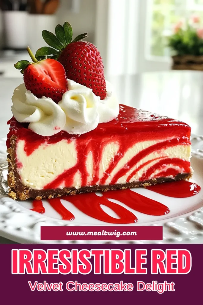 Indulge in this delightful Red Velvet Strawberry Cheesecake! Perfect for any occasion, this easy Red Velvet dessert combines the richness of a cream cheese cheesecake with a fruity strawberry twist. Our Strawberry Cheesecake Recipe features a no-bake option that’s both simple and delicious. Treat yourself to a velvety slice topped with fresh strawberries today! Save this recipe for your next gathering! #RedVelvetStrawberryCheesecake #DessertRecipe #NoBakeCheesecake #EasyDining