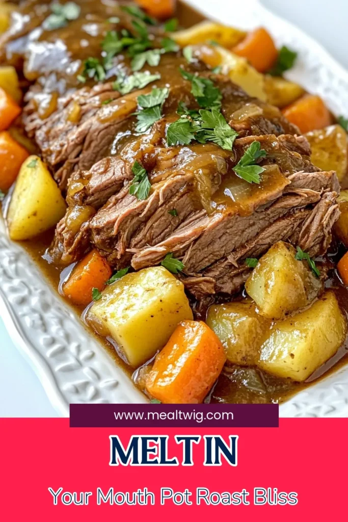 Discover the ultimate slow cooker pot roast recipe for a comforting family meal! This easy pot roast features tender chuck roast cooked to perfection with carrots, potatoes, and rich gravy. Perfect for cozy dinners or hearty beef stew nights. Just season, sear, and let your slow cooker do the work! Save this slow cooker recipe for busy days and impress your loved ones. Try it today! #SlowCookerPotRoast #ChuckRoastRecipe #EasyPotRoast #SlowCookerRecipes