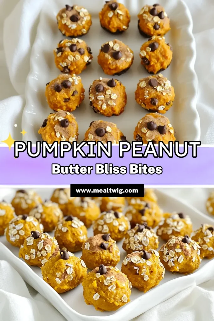 Looking for a tasty and easy treat? Try these No Bake Pumpkin Peanut Butter Bites! Made with simple ingredients like pumpkin puree, natural peanut butter, and oats, they’re perfect for fall snacking. Ready in just 15 minutes, these delicious bites are packed with flavor and nutrition. Click through for the full recipe and whip up a batch today! #PumpkinRecipes #NoBakeTreats #HealthySnacks #FallBaking