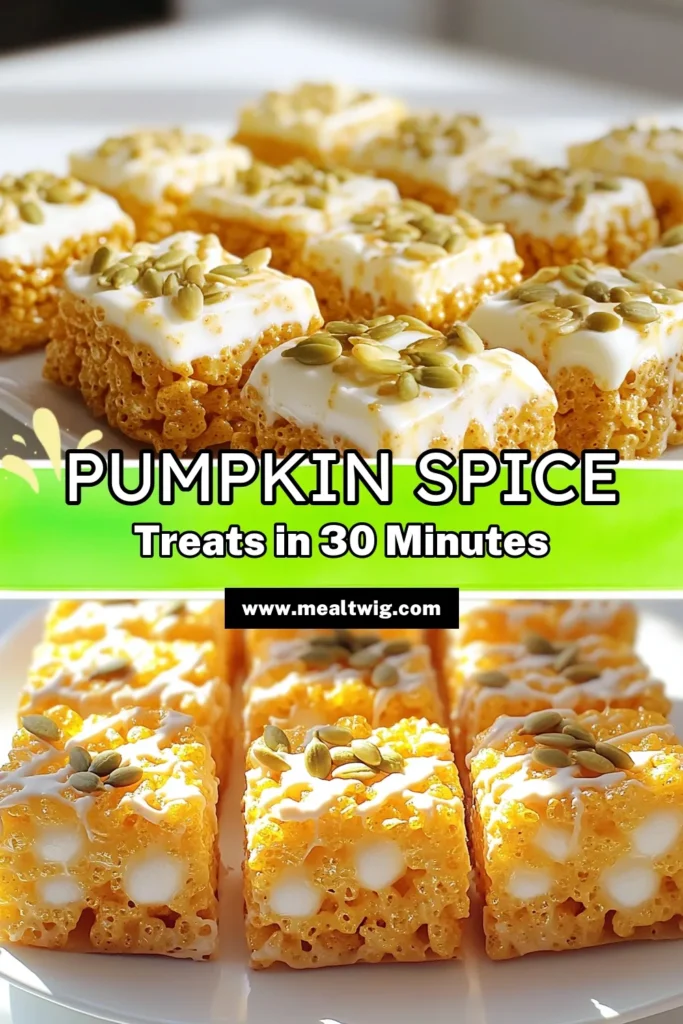 Indulge in the flavors of fall with these delicious Pumpkin Spice Rice Krispie Treats! Perfect for cozy gatherings, this easy recipe combines classic Rice Krispies with pumpkin puree and warm spices for a sweet treat everyone will love. Discover how to make them step-by-step and elevate your dessert game this season. Click through for the full recipe and get ready to enjoy the taste of autumn! #PumpkinSpice #RiceKrispieTreats #FallDesserts #EasyRecipes