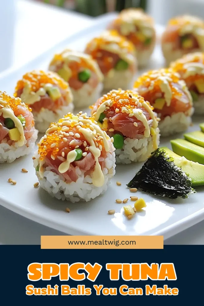 Indulge in the delicious world of Spicy Tuna Sushi Balls with this easy recipe! Perfect for sushi lovers, these flavorful bites combine sushi rice with fresh tuna, creamy mayo, and a kick of Sriracha. Enjoy them as a snack or serve at your next gathering. Ready to impress your friends and family? Click through for the complete recipe and make these mouthwatering sushi balls today! #SushiLovers #JapaneseCuisine #HomemadeSushi #FoodieFun