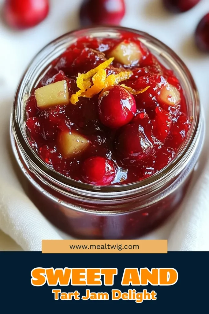 Delight in the flavors of fall with this easy homemade Cranberry Apple Orange Jam. This quick fruit jam recipe combines tart cranberries, sweet apples, and zesty orange for a delicious spread that’s perfect for breakfast or gifting. Discover the joy of easy jam making and elevate your mornings with this delightful jam. Save this simple recipe for a taste of autumn! #CranberryAppleOrangeJam #HomemadeJamRecipe #FallJamRecipes #FruitJamRecipes