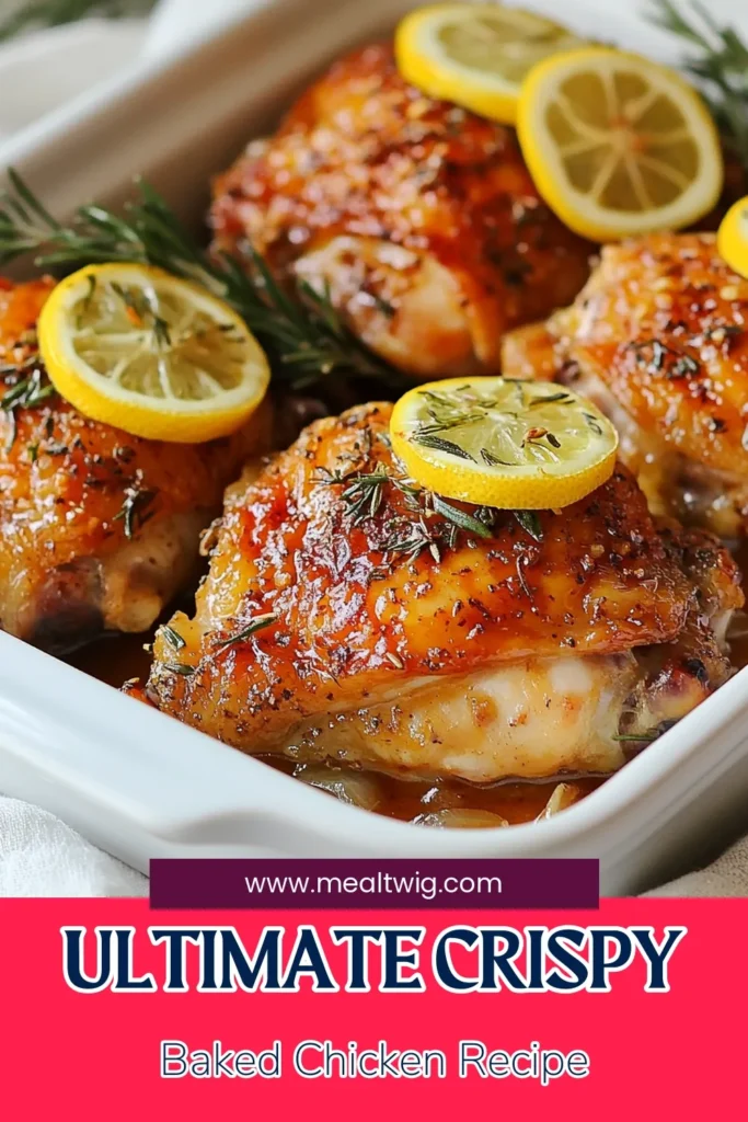 Discover the ultimate recipe for the best baked chicken! With juicy baked chicken thighs and a crispy skin that everyone loves, this lemon rosemary chicken is a must-try. Infused with smoked paprika for an extra kick, this oven baked chicken is perfect for any occasion. Follow our easy steps to make this delicious crispy skin chicken recipe that’s sure to impress! Save this recipe now! #BakedChickenThighs #CrispyChicken #OvenBakedChicken #SmokedPaprikaChicken