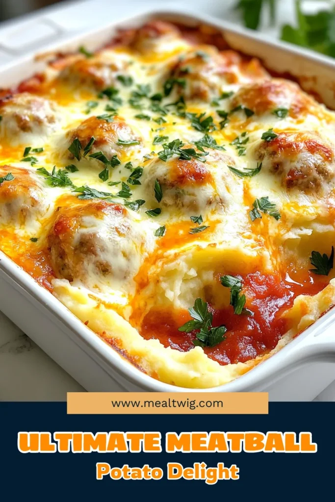 Indulge in this delicious Meatball Mashed Potato Bake, the ultimate comfort food recipe that combines an easy meatball recipe with creamy mashed potato casserole. This baked meatball dish is perfect for family dinners and will surely satisfy everyone's cravings. Ready in just an hour and packed with flavor, it's a must-try! Save this recipe for your next meal and enjoy cozy nights in. #ComfortFood #MeatballRecipe #Casserole #HomemadeMeals