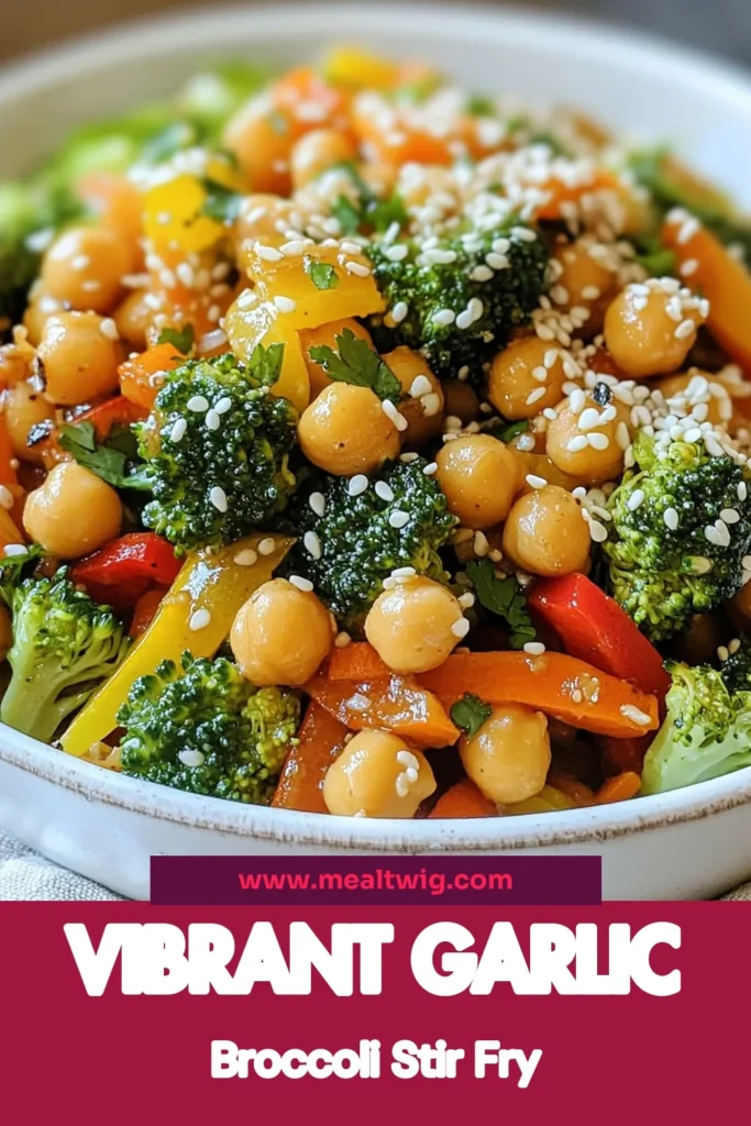 Looking for a quick and healthy dinner idea? Try this delicious garlic broccoli stir fry featuring hearty chickpeas! This vegan stir fry with chickpeas is packed with nutrients and flavor, making it a perfect weeknight meal. In just 20 minutes, you can whip up this chickpea stir fry recipe that's both satisfying and nutritious. Don't forget to save this recipe for later! #GarlicBroccoliStirFry #ChickpeaStirFry #VeganStirFry #HealthyEating
