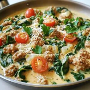 - 1 pound ground turkey - 1 tablespoon olive oil - 4 cloves garlic, minced - 1 medium onion, diced The main ingredients set the stage for this dish. Ground turkey serves as the hearty base. It is lean, healthy, and absorbs flavors well. Olive oil adds richness and helps cooking. Garlic and onion bring aroma and depth, making every bite special. - 1 teaspoon dried thyme - 1 teaspoon dried oregano - 1 teaspoon paprika - Salt and pepper to taste Herbs and seasonings elevate the taste. Dried thyme provides a warm, earthy flavor. Oregano adds a hint of sweetness. Paprika gives a mild heat and color. Salt and pepper enhance all the flavors, making everything pop. - 1 cup heavy cream - 2 cups fresh spinach - 1 cup cherry tomatoes, halved - 1/2 cup grated Parmesan cheese Dairy and veggies make this dish creamy and fresh. Heavy cream creates a rich sauce that coats the turkey. Fresh spinach adds color and nutrients. Cherry tomatoes bring a burst of sweetness. Parmesan cheese adds a salty, nutty finish. Together, they create a delightful balance. First, heat 1 tablespoon of olive oil in a large skillet over medium heat. Add 1 medium diced onion and sauté it for 3 to 4 minutes. You want the onion to turn translucent. Next, add 4 cloves of minced garlic. Cook this for another 1 to 2 minutes until it smells nice. Now, push the onion and garlic to one side of the skillet. Add 1 pound of ground turkey. Use a spatula to break it apart. Cook the turkey for about 6 to 8 minutes, until it’s browned and no longer pink. While the turkey cooks, season it well. Add salt, pepper, 1 teaspoon of paprika, 1 teaspoon of dried thyme, and 1 teaspoon of dried oregano. Mix everything together. This will help the turkey absorb all those tasty flavors. Make sure to brown the meat evenly. This step adds depth to the flavor. Stir often to prevent sticking. Once the turkey is cooked, pour in 1 cup of chicken broth and 1 cup of heavy cream. Stir well to combine the ingredients. Bring this mixture to a gentle simmer. Let it cook for about 5 minutes. This allows the flavors to mix nicely. Next, add 2 cups of fresh spinach and 1 cup of halved cherry tomatoes. Cook for another 2 to 3 minutes until the spinach wilts. The colorful tomatoes brighten the dish. Finally, take the skillet off the heat. Stir in 1/2 cup of grated Parmesan cheese. This will create a creamy, rich sauce that ties everything together. Taste it and adjust any seasoning if needed. To make this dish shine, start with the seasoning. You can adjust salt and pepper based on your taste. If you want more flavor, add extra thyme or oregano. A pinch of lemon juice can brighten the dish too. Balancing creaminess is key. If you find the sauce too rich, add more chicken broth. This will lighten it without losing flavor. You can also stir in a bit of lemon zest for a fresh twist. Browning the turkey evenly makes a big difference. Make sure to break it apart with a spatula as it cooks. This helps it brown nicely and cook through. Don't rush this step; it adds depth to the dish. Next, focus on the sauce consistency. After adding the chicken broth and cream, stir well and let it simmer. You want the sauce to thicken but not too much. It should coat the turkey and veggies without being too heavy. Garnishing with fresh parsley adds color and freshness. Just sprinkle it on right before serving. It makes the dish look inviting and bright. For serving, you can keep it in the skillet. This adds a rustic touch. Pair it with crusty bread to soak up the sauce or serve it over pasta or rice. Both options make the meal complete and satisfying. {{image_2}} You can easily change the protein in this dish. Try chicken or beef instead of turkey. Both options give a tasty twist. For veggies, swap in broccoli or bell peppers. They add crunch and color to your meal. If you need a gluten-free option, use gluten-free broth and check labels on your cream. This dish can fit into a low-carb diet. Use cauliflower rice instead of pasta or rice for a light dish. To boost the flavor, add fresh lemon juice or zest. It brightens the creamy sauce. You can also mix in different herbs. Basil, rosemary, or dill work well and add unique tastes. To keep your One Pan Creamy Garlic Herb Turkey fresh, store it in the fridge right away. Use an airtight container to avoid drying out. This dish stays good for about 3 to 4 days. If you notice any strange smells or colors, it's best to toss it out. When it's time to enjoy leftovers, use the stovetop or microwave. For the stovetop, heat it gently over low heat. Stir often to keep it smooth. If you use the microwave, heat in short bursts. Check it every minute to stir. This method helps avoid sauce separation. If you want to freeze this meal, portion it into smaller containers first. Leave some space at the top for expansion. It freezes well for up to 3 months. When you’re ready to eat, thaw it overnight in the fridge. Then, reheat it gently as mentioned above. This way, your meal stays delicious. To make this dish dairy-free, you can use coconut cream instead of heavy cream. It gives a nice, creamy texture. You can also use cashew cream for a rich flavor. For cheese, try nutritional yeast for a cheesy taste without dairy. Yes, you can use ground turkey breast. It is leaner than regular ground turkey. Cooking time might be shorter because it has less fat. The dish may taste less rich, so adjust seasonings to boost the flavor. This dish pairs well with many sides. Try serving it over rice or pasta for a hearty meal. Crusty bread also complements the creamy sauce nicely. A fresh salad adds a crisp touch to balance the meal. This article shows how to make One Pan Creamy Garlic Herb Turkey. We covered key ingredients like ground turkey, olive oil, and fresh veggies. I gave tips on cooking techniques and suggested variations to suit your taste. Storing leftovers is easy with proper practices, and reheating is straightforward. Experimenting can enhance flavor, too. Remember, cooking is about creativity and enjoying the process. With these steps, you can make a delicious meal that you and your family will love. Happy cooking!