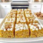 - 4 tablespoons unsalted butter - 1 cup pumpkin puree - 1 teaspoon ground cinnamon - 1/2 teaspoon nutmeg - 1/4 teaspoon ginger powder - 1/2 teaspoon vanilla extract - 6 cups Rice Krispies cereal - 1 package (10 oz) mini marshmallows - 1/4 teaspoon salt - Optional: 1/2 cup chopped pecans or walnuts To make my Brown Butter Pumpkin Rice Krispies, start with simple yet tasty ingredients. You need unsalted butter, which adds rich flavor. Pumpkin puree gives it that warm, cozy taste. Spices like cinnamon, nutmeg, and ginger bring in the fall vibes. I also use vanilla extract for extra sweetness. The Rice Krispies cereal adds a fun crunch. Mini marshmallows are key for that gooey texture. You might want to add a pinch of salt to balance the sweetness. If you enjoy nuts, chopped pecans or walnuts can make a great addition. They add a nice crunch to the treat. Make sure to gather everything before you start cooking. This way, you can enjoy the process without rushing. Once you have your ingredients, you’re ready to create a delightful, seasonal snack that everyone will love! First, melt 4 tablespoons of unsalted butter in a medium saucepan. Use medium heat to warm it up. Stir the butter often as it heats. Watch closely as it starts to foam. After about 5-7 minutes, the butter will turn a golden brown color. This step gives the treats a rich, nutty flavor. Next, remove the saucepan from heat. Stir in 1 cup of pumpkin puree, 1 teaspoon of ground cinnamon, 1/2 teaspoon of nutmeg, 1/4 teaspoon of ginger powder, and 1/2 teaspoon of vanilla extract. Mix until the texture is smooth and creamy. This pumpkin base adds warmth and sweetness to your treats. Now, return the saucepan to low heat. Add a package of mini marshmallows (10 oz) to the pumpkin mix. Stir until the marshmallows melt and blend in well. Once melted, gently fold in 6 cups of Rice Krispies cereal. If you want a nutty crunch, add 1/2 cup of chopped pecans or walnuts at this point. Make sure the cereal gets a good coating of the pumpkin mixture. To make brown butter, heat unsalted butter in a medium saucepan. Cook it over medium heat. Watch closely as it starts to foam. Stir often to avoid burning. It should take about 5-7 minutes to turn golden brown. The smell will be nutty and rich. If you let it go too long, it will burn. If you catch it just right, that flavor will make your treats shine. To enhance the aroma, consider adding a pinch of salt when the butter is almost done. This can boost the flavor and give your brown butter a special touch. When mixing the Rice Krispies, make sure every piece gets coated. To do this, gently fold the cereal into the pumpkin mixture. Use a spatula for even mixing. If you want extra crunch, add chopped nuts at this stage. Pressing down the mixture is key. Use a greased spatula or your hands. Press firmly but gently to avoid breaking the cereal. This helps the treats hold their shape when cut. For a fall-themed look, serve these treats on a wooden cutting board. Use colorful napkins for a festive touch. Drizzle melted white chocolate over the top for extra sweetness. You can also sprinkle some cinnamon on top for a pop of spice. Feel free to get creative with toppings. Chopped nuts or colored sprinkles can add flair and texture. Enjoy making these delightful treats! {{image_2}} You can play with spices to change the taste. Try adding allspice or cloves for a warm kick. These spices blend well with pumpkin and make your treats unique. You could also use different nuts for some crunch. Pecans or walnuts add a nice texture. Almonds or hazelnuts could work too. Don’t be afraid to mix and match for your ideal flavor. If you need gluten-free options, use gluten-free Rice Krispies. This way, everyone can enjoy these treats. For a vegan version, swap the butter with coconut oil and use vegan marshmallows. You can also adjust sweetness levels. If you prefer less sugar, reduce the marshmallows. You can still enjoy a tasty treat with these changes. Add seasonal fun by mixing in dried fruits or chocolate chips. Cranberries or raisins bring a chewy bite. Dark chocolate chips make it sweet and rich. You can also make these treats festive. Think about adding sprinkles for holidays or using cookie cutters for fun shapes. This way, every batch can be special and inviting! To keep your Brown Butter Pumpkin Rice Krispies fresh, use an airtight container. A glass or plastic container works well. Make sure to layer parchment paper between the treats to prevent sticking. Store in a cool, dry place, away from sunlight. This helps keep them soft and tasty. You can freeze these treats for later enjoyment. First, cut them into squares or rectangles. Wrap each piece in plastic wrap. Then, place them in a freezer bag. This protects them from freezer burn. To thaw, simply take them out and let them sit at room temperature for about 30 minutes. Enjoy them as a quick snack or dessert. These treats stay fresh for about a week at room temperature. They may last longer if stored properly. Look for signs of dryness or hardening. If they feel hard or the smell is off, it’s best to toss them. Always check before serving them to friends or family. To make gluten-free Brown Butter Pumpkin Rice Krispies, you need to choose the right cereal. Here are some great options: - Brown Rice Cereal: A perfect swap that keeps the crunch. - Puffed Rice: Light and airy, it works well in this recipe. - Corn Cereal: Offers a unique flavor and is naturally gluten-free. Always check labels to ensure they are certified gluten-free. Yes, you can prepare these treats in advance. Here are some tips: - Make Ahead: You can cook the treats up to two days before serving. - Storing: Keep the treats in an airtight container at room temperature. - Avoid Moisture: Ensure they cool completely before storing to prevent stickiness. If you can’t find pumpkin puree, you have options! Here are some alternatives: - Sweet Potato Puree: It gives a similar texture and sweetness. - Butternut Squash Puree: Offers a nice flavor and consistency. - Applesauce: This adds moisture and sweetness, though the flavor will change. These Brown Butter Pumpkin Rice Krispies can last about a week. Here’s how to store them: - Room Temperature: Keep them in an airtight container. - Check Freshness: Look for signs like hardening or changes in smell. When stored well, they stay soft and delicious for up to a week! This blog post outlined how to make Brown Butter Pumpkin Rice Krispies treats. We discussed the key ingredients, step-by-step instructions, and helpful tips. I shared variations to cater to different diets and seasonal themes. Lastly, I covered storage and answered common questions. These treats are perfect for fall and fun to make. Enjoy the cooking process and get creative with your flavors! You’ll impress your friends and family with these easy delights.