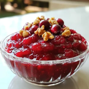 To make a tasty canned cranberry sauce, you need these simple ingredients: - 1 can (14 oz) whole cranberry sauce - 1/2 cup orange juice (freshly squeezed for best flavor) - 1/4 cup brown sugar - 1 teaspoon ground cinnamon - 1/4 teaspoon ground ginger - 1/4 teaspoon ground nutmeg - Pinch of salt - Zest of 1 orange - Optional: Chopped walnuts or pecans for garnish You can easily swap some ingredients if you need to. Here are some ideas: - Use apple juice instead of orange juice for a different flavor. - You can replace brown sugar with honey or maple syrup. - If you don&rsquo;t have ground spices, use pumpkin pie spice as a mix. - For a nut-free option, skip the walnuts or pecans. When you pick a can, look for these traits to ensure quality: - Check the expiration date. Freshness matters! - Choose whole cranberry sauce for a better texture. - Look for brands with fewer artificial ingredients. - If possible, taste a small sample. You want a nice balance of sweet and tart. {{ingredient_image_1}} 1. Start with a medium saucepan. 2. Add 1 can of whole cranberry sauce. 3. Pour in 1/2 cup of fresh orange juice. 4. Add 1/4 cup of brown sugar. 5. Set the heat to medium. 6. Stir the mixture until the sugar dissolves. 7. Next, add 1 teaspoon of ground cinnamon. 8. Then, add 1/4 teaspoon of ground ginger. 9. Now, add 1/4 teaspoon of ground nutmeg. 10. Finally, add a pinch of salt. 11. Stir well to mix in the spices. 12. Increase the heat a bit. 13. Bring the mixture to a gentle simmer. 14. Cook for about 5-7 minutes. 15. Stir occasionally until it thickens. 16. Remove from heat. 17. Stir in the zest of 1 orange. 18. Let the sauce cool to room temperature. 19. Transfer it to a serving bowl. 20. If you like, sprinkle chopped walnuts or pecans on top. - Use a sturdy saucepan to avoid hot spots. - Fresh orange juice really boosts flavor. - Make sure to stir well to prevent burning. - Keep an eye on the simmer; it should not boil. - Adding the orange zest off the heat keeps it fresh. - Letting it cool helps deepen the flavors. - Choose a bowl that shows off the bright color. - Don&rsquo;t skip the zest; it adds lots of flavor. - Avoid high heat; it can burn the sugar. - Don&rsquo;t cook too long; you want a nice, thick sauce, not jam. - Use fresh juice instead of bottled for better taste. - Remember to taste as you cook; adjust spices if needed. To make your canned cranberry sauce shine, you can add a few simple items. Fresh orange juice gives it a bright taste. I suggest using half a cup for the best flavor. Brown sugar adds sweetness and depth. Just a quarter cup will do. Spices like ground cinnamon, ginger, and nutmeg add warmth and richness. A pinch of salt rounds out the flavors. You can also add orange zest for a fresh twist. If you want a crunchy texture, sprinkle some chopped walnuts or pecans on top. Canned cranberry sauce fits well with many meals. It is perfect for holiday dinners, especially with turkey. You can also serve it alongside ham or pork for a nice contrast. Spread it on sandwiches for a sweet touch. Use it as a topping on pancakes or waffles for a fun breakfast. Don&rsquo;t forget that it tastes great with cheese, too. Try it with cream cheese on crackers for a tasty snack. How you present your cranberry sauce can make a big difference. Use a clear glass bowl to show off its rich color. Garnish with whole cranberries or a sprig of mint for a pop of color. You can also use a pretty serving spoon to elevate the look. If you have a holiday table, consider placing it on a decorative platter with other sides. This makes it look festive and inviting. Pro Tips Use Fresh Ingredients: Using freshly squeezed orange juice enhances the flavor of your cranberry bliss sauce significantly. Fresh ingredients give a brighter taste compared to bottled options. Adjust Sweetness: Depending on your preference and the tartness of the cranberries, feel free to adjust the amount of brown sugar in the recipe. Taste as you go to achieve your desired sweetness. Spice Variation: Experiment with spices like allspice or cloves in addition to cinnamon, ginger, and nutmeg for a unique flavor profile that suits your taste buds. Cool Before Serving: Allow the sauce to cool to room temperature before serving. This not only thickens the sauce but also allows the flavors to meld beautifully. {{image_2}} You can easily change the taste of canned cranberry sauce. Start by adding different juices. For example, use apple juice instead of orange juice for a sweet twist. You can also try lemon juice for a tangy flavor. Adding spices can enhance the taste too. Ground cloves and allspice add depth. A dash of vanilla extract brings a smooth note. Canned cranberry sauce pairs great with holiday meals. It shines next to turkey and ham. The tartness cuts through rich flavors. You can also serve it with desserts. It tastes great on vanilla ice cream or cheesecake. Try it on pancakes for a fun breakfast treat. Canned cranberry sauce can be more than just a side. Use it as a spread on toast or bagels. It adds color and flavor to sandwiches too. You can even use it as a glaze for meats. Brush it on chicken or pork while grilling for a sweet kick. The possibilities are endless! After your meal, store the leftover canned cranberry sauce right away. Use an airtight container to keep it fresh. This will prevent any strong odors from other foods from mixing in. You can also cover the bowl tightly with plastic wrap. Make sure it cools to room temperature before sealing it. To reheat your cranberry sauce, use a small saucepan. Place it on the stove over low heat. Stir it often to keep it from sticking. If it seems thick, add a splash of water or orange juice. This will help bring back its smooth texture. You can also microwave it. Use a microwave-safe bowl and heat it in short bursts. Stir it in between to ensure even heating. Canned cranberry sauce lasts about a week in the fridge. If you want to keep it longer, consider freezing it. Transfer the sauce to a freezer-safe container. Leave some space at the top, as it will expand. When you're ready to use it, thaw it overnight in the fridge. Always check for any signs of spoilage before using. To make homemade cranberry sauce, you need fresh cranberries, sugar, and water. First, rinse one cup of fresh cranberries. Then, place them in a pot with one cup of sugar and one cup of water. Bring this mixture to a boil over medium heat. Cook until the cranberries pop, which takes about 10 minutes. Stir often to prevent sticking. Remove the pot from heat. Let the sauce cool before serving. You can add spices like cinnamon or orange zest for extra flavor. Yes, you can freeze leftover cranberry sauce. First, let it cool to room temperature. Then, transfer the sauce to an airtight container. Leave some space at the top for expansion. Seal the container tightly and label it with the date. Place it in the freezer. It can last for up to a year. When you are ready to use it, thaw it in the fridge overnight. It may be a bit watery, but stir it well before serving. Cranberry sauce has many health benefits. It is rich in vitamins and antioxidants. These help fight free radicals in your body. Cranberries may also support urinary health by preventing infections. They can improve heart health by lowering bad cholesterol. Lastly, cranberry sauce can be low in calories, especially when made with less sugar. Just be careful with store-bought options, as they may have added sugars. This post covered how to make the best cranberry sauce using canned ingredients. We looked at key ingredients, substitutions, and tips for choosing quality sauce. I shared a step-by-step cooking process with common mistakes to avoid. There were also flavor variations and creative ways to serve and store your sauce. Understanding these points helps you elevate your dish and enjoy it longer. With these tips, you'll impress your guests and make tasty meals. Enjoy your cooking journey!