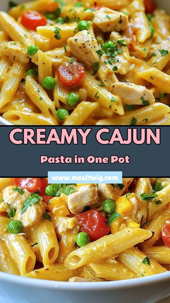 Discover the quick and delicious One-Pot Cajun Pasta that's perfect for busy nights! This Creamy Cajun Pasta Recipe combines tender pasta, vibrant veggies, and a rich sauce for an easy Cajun Pasta dish your family will love. Ready in just 30 minutes, it's one of the best Quick Dinner Recipes you'll ever try. Don't miss out—save this One-Pot Pasta Recipe for your next mealtime delight! #CajunPasta #EasyDinner #OnePotMeal #QuickRecipes