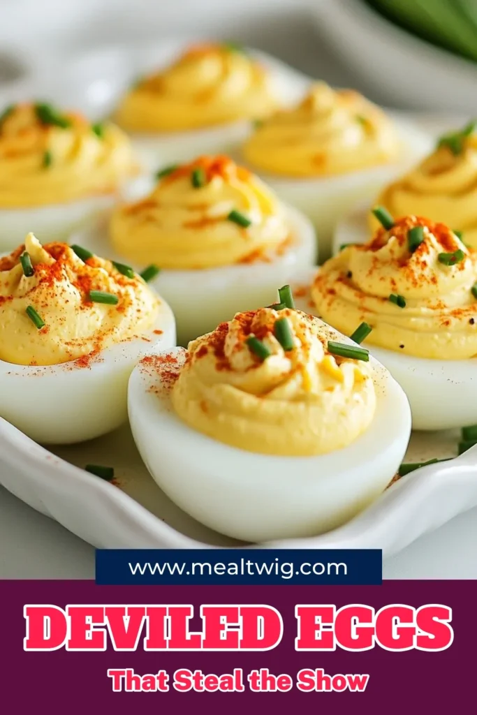Discover the perfect deviled eggs recipe with our easy smoked paprika deviled eggs that will delight your guests! This classic deviled eggs recipe features creamy yolks blended with mayonnaise, Dijon mustard, and a dash of smoked paprika for a flavorful twist. Top with fresh chives for an elegant finish. Ideal for parties or a fun family snack! Save this recipe and impress your friends. #DeviledEggs #EasyDeviledEggs #SmokedPaprikaDeviledEggs #DeviledEggsWithChives