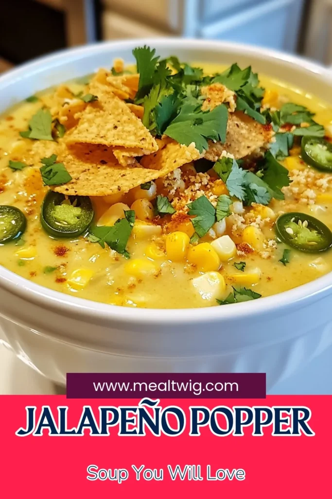 Discover the ultimate comfort food with this easy Jalapeño Popper Soup! Perfect for spice lovers, this creamy jalapeño soup is packed with flavor and cheesy goodness. Ready in just 30 minutes, it's a must-try among spicy soup recipes. Top it off with crumbled tortilla chips for an extra crunch. Save this recipe to impress your friends with cheesy jalapeño dishes that are sure to delight! #JalapeñoPopperSoup #SpicySoupRecipes #EasySoupRecipes #CreamyJalapeñoSoup