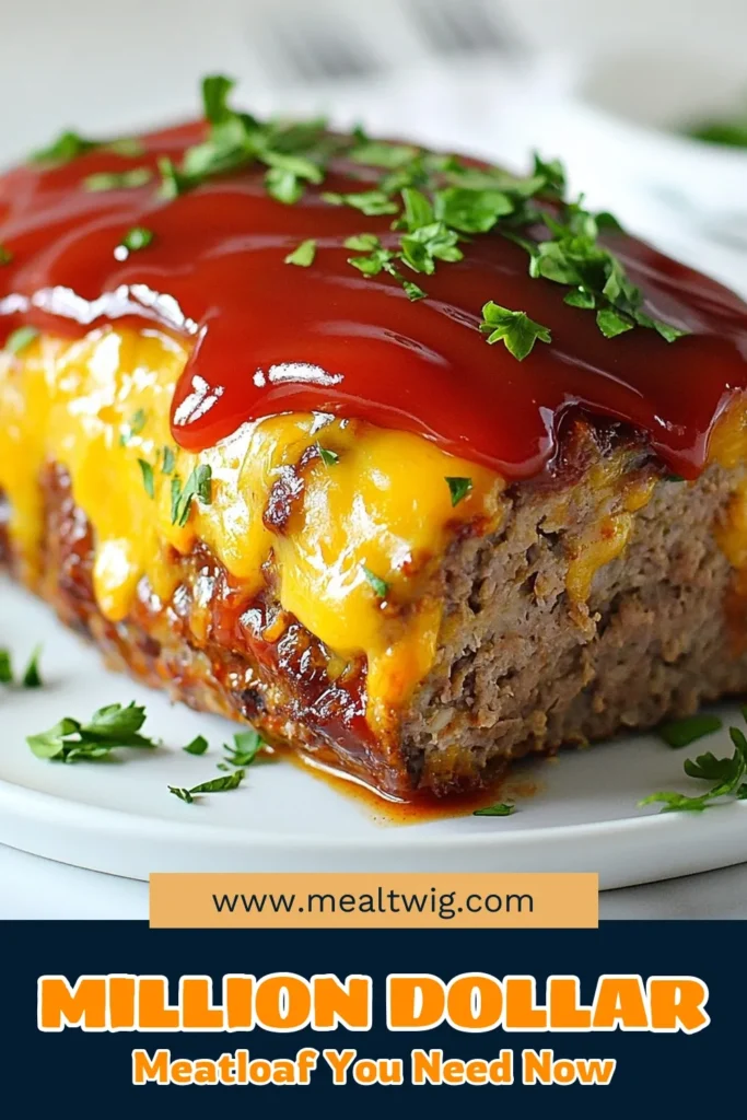 Discover the secret to a delicious family dinner with this Tender Million Dollar Meatloaf! This easy meatloaf dinner recipe combines ground beef and turkey for a juicy, flavorful twist. Packed with cheese for that extra gooey goodness, this homemade meatloaf with cheese is sure to impress. Perfect for any occasion, it’s a must-try! Click to save this Tender Meatloaf Recipe for your next meal! #MillionDollarMeatloaf #MeatloafRecipe #ComfortFood #DinnerIdeas