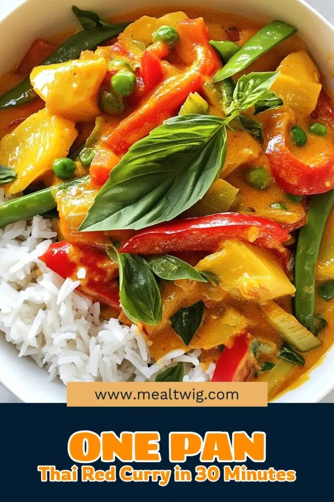 Discover the flavors of Easy Thai Red Curry with this quick vegetarian curry recipe! Made with creamy coconut milk, fresh veggies, and aromatic spices, this Thai red curry will tantalize your taste buds. Perfectly paired with jasmine rice, it’s a delicious meal for any night. Try this easy Thai red curry recipe today and enjoy a delightful dinner in just 30 minutes! Save it for later! #ThaiRedCurry #CoconutMilkCurry #QuickVegetarianCurry #JasmineRiceIdeas
