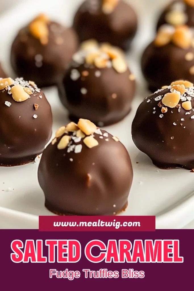 Indulge in the rich, decadent flavor of salted caramel truffles with this easy chocolate truffles recipe. These homemade caramel fudge delights are no-bake and perfect for satisfying your sweet tooth. With dark chocolate fudge creating a luscious surface, these truffles are rolled in nuts or cocoa powder for added texture. Make these salted caramel fudge truffles today, and add a delightful treat to your dessert menu! Save this recipe! #SaltedCaramelTruffles #DarkChocolateFudge #EasyChocolateTruffles #NoBakeTruffles
