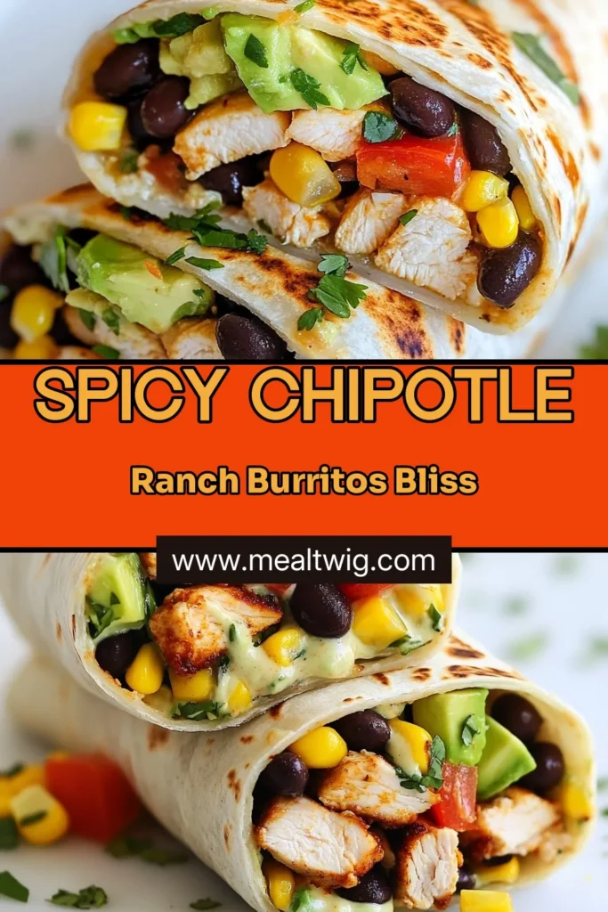 Craving a delicious and healthy meal? Try this Chipotle Ranch Chicken Burrito recipe! Packed with flavorful chicken, brown rice, and fresh veggies, this easy burrito filling will quickly become your go-to dinner. The homemade Chipotle Ranch dressing adds a creamy kick that ties all the flavors together. Perfect for meal prep or a weeknight dinner! Save this healthy chicken burrito recipe for later. #ChipotleRanchBurrito #EasyBurritoFilling #HealthyChickenBurrito #ChickenBurritoRecipe