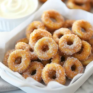 To make cinnamon sugar pretzel bites, you need these main ingredients: - 1 1/2 cups warm water (110&deg;F to 115&deg;F) - 2 tablespoons granulated sugar - 1 packet (2 1/4 teaspoons) active dry yeast - 4 cups all-purpose flour - 1 teaspoon salt - 1/4 cup baking soda - 1 large egg, beaten (for egg wash) - 1/2 cup unsalted butter, melted These ingredients create a soft dough that becomes delicious bites after baking. The warm water helps activate the yeast, while the flour gives structure. You also need some baking essentials: - Parchment paper for lining the baking sheet - A mixing bowl for the dough - A large pot for boiling These tools make the process simple and keep your kitchen clean. The parchment paper prevents the bites from sticking and makes cleanup easy. For a fun twist, consider these optional ingredients: - Cream cheese dip - Chocolate sauce These dips add extra flavor and make your cinnamon sugar pretzel bites even more enjoyable. You can serve them warm in a basket, lined with parchment paper, for a great presentation. {{ingredient_image_1}} Start by warming 1 1/2 cups of water. The water should be between 110&deg;F to 115&deg;F. In a mixing bowl, add the warm water, 2 tablespoons of sugar, and 1 packet of active dry yeast. Stir gently and let it sit for about 5 minutes. You will see bubbles form on top. This means your yeast is alive and ready to work. In a large bowl, combine 4 cups of all-purpose flour and 1 teaspoon of salt. Once the yeast mixture is foamy, pour it into the flour bowl. Stir until a dough forms. This dough will be thick and slightly sticky. Sprinkle some flour on a clean surface. Place the dough on this surface and knead it for about 5 to 7 minutes. You want it to be smooth and elastic. After kneading, place the dough in a greased bowl. Cover it with a cloth and let it rise in a warm spot for 1 hour. The dough will double in size. Preheat your oven to 425&deg;F. In a large pot, bring 10 cups of water to a boil. Add 1/4 cup of baking soda to the boiling water. Once the dough has risen, punch it down and divide it into small pieces, about 1 inch each. Drop 8 to 10 pretzel bites into the boiling water at a time. Boil them for 30 seconds. Use a slotted spoon to remove them and place them on a baking sheet lined with parchment paper. Brush the tops of the boiled pretzel bites with a beaten egg. Bake them for 12 to 14 minutes or until they turn golden brown. While they bake, mix 1/2 cup of granulated sugar with 2 teaspoons of ground cinnamon in a bowl. After baking, toss the warm pretzel bites in melted butter, then coat them in the cinnamon-sugar mixture. Enjoy the sweet, warm goodness! To get that soft and chewy bite, knead the dough well. Knead it for 5 to 7 minutes on a floured surface. This builds gluten, which gives the pretzel its structure. After kneading, let the dough rise in a warm spot. This makes it fluffy. Keep an eye on the dough; it should double in size. One mistake is not using warm enough water for the yeast. The water should be between 110&deg;F to 115&deg;F. If it&rsquo;s too cool, the yeast won&rsquo;t activate. Don&rsquo;t skip the boiling step either. It gives the pretzel its unique crust. Lastly, avoid overbaking. Check them at 12 minutes to ensure they stay soft inside. You&rsquo;ll need a few key tools. A large mixing bowl helps combine your ingredients. A slotted spoon is perfect for handling the pretzel bites during boiling. Use a baking sheet lined with parchment paper to prevent sticking. A pastry brush is essential for applying the egg wash. These tools make the process smooth and easy. Pro Tips Proof Your Yeast: Always check that your yeast is active by letting it foam in warm water before mixing it into the dough. This ensures your pretzel bites will rise properly. Boiling Matters: Don&rsquo;t skip the boiling step! This gives the pretzel bites their characteristic chewy texture. Make sure your baking soda solution is at a rolling boil. Butter is Key: Coat the pretzel bites in melted butter immediately after baking for maximum flavor and to help the cinnamon-sugar mixture adhere better. Storage Tips: Store any leftovers in an airtight container to keep them soft. Reheat in the oven for a few minutes to restore their freshness. {{image_2}} You can change up the flavor of your pretzel bites easily. For a cheesy twist, add shredded cheese to the dough before kneading. Cheddar or mozzarella works best. You can also sprinkle cheese on top before baking. For a sweet version, mix in chocolate chips or peanut butter chips. You can enjoy these bites with a yummy dip like caramel or chocolate sauce. If you need gluten-free options, use a gluten-free flour blend. Look for one that has xanthan gum in it to help with texture. You can also try almond flour or coconut flour. Just remember, these flours may change the taste a bit. Adjust the water and liquids as needed since these flours can absorb more moisture. Serve your cinnamon sugar pretzel bites warm for the best taste. A fun idea is to place them in a basket lined with parchment paper. You can pair them with cream cheese dip or chocolate sauce for a sweet treat. For a savory twist, try a cheese sauce or mustard. These options will make your snack even more enjoyable! To keep your leftover pretzel bites fresh, place them in an airtight container. This helps them stay soft and avoids drying out. You can store them at room temperature for up to two days. If you want to keep them longer, consider refrigeration. Just remember, the texture might change a bit. When it's time to enjoy your pretzel bites again, reheating is key. The oven works best. Preheat it to 350&deg;F (175&deg;C). Place the bites on a baking sheet and warm them for about 5-7 minutes. This will help restore their crispiness. You can also use a microwave, but the bites may become chewy. If you choose this method, heat them in short bursts of 10 seconds. Freezing is a great way to save pretzel bites for later. Allow them to cool completely before freezing. Place them in a single layer on a baking sheet and freeze for about an hour. After that, transfer them to a resealable bag or airtight container. They can stay in the freezer for up to three months. When ready to eat, thaw them in the fridge and reheat as mentioned before. Yes, you can use instant yeast in place of active dry yeast. Instant yeast works faster and does not need to be dissolved in water first. Just mix it directly into the dry ingredients. Keep in mind, you may need to slightly adjust the water amount. You can keep the pretzel bites fresh for about two days at room temperature. Store them in an airtight container to keep them soft. For longer storage, you can freeze them. These pretzel bites pair well with a few dips. Here are some tasty options: - Cream cheese dip - Chocolate sauce - Caramel sauce - Marshmallow fluff Yes, you can make the pretzel bites ahead of time. Prepare the dough and let it rise. Then, shape the bites and store them in the fridge for up to 24 hours. Just boil and bake them when you're ready to enjoy! You learned how to make cinnamon sugar pretzel bites from start to finish. We covered the key ingredients, step-by-step instructions, and tips for the best results. Don&rsquo;t forget the fun variations to try, from cheesy to gluten-free options. Remember to store any leftovers properly for later enjoyment. Making these treats is simple and satisfying. You can impress friends and family with this tasty snack. Now, roll up your sleeves and give these pretzel bites a try! They are sure to be a crowd-pleaser.