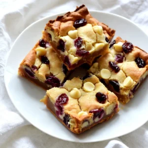 White Chocolate Cranberry Blondies Easy and Delicious Treat