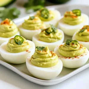 To make classic deviled eggs, you'll need: - 6 large eggs - 1 ripe avocado - 2 tablespoons mayonnaise - 1 teaspoon Dijon mustard - 1 teaspoon lime juice - 1 small jalape&ntilde;o, finely chopped (seeds removed for less heat) - Salt and pepper to taste - Paprika for garnish - Fresh cilantro leaves for garnish Choosing fresh eggs is vital for great deviled eggs. Here are some tips: - Check the sell-by date on the carton. - Look for eggs with clean, uncracked shells. - Fresh eggs sink in water; older eggs float. - Buy local eggs if possible for better taste. You can adjust this recipe to fit dietary needs: - Use Greek yogurt instead of mayonnaise for a healthier option. - Replace avocado with hummus for a vegan twist. - Use a spicy mustard for more heat. - Consider omitting jalape&ntilde;os for mild flavors. {{ingredient_image_1}} Start by placing the eggs in a pot. Cover them with cold water. Make sure the water is about an inch above the eggs. Heat the pot on medium until the water boils. When it boils, cover the pot and turn off the heat. Let the eggs sit for 12 minutes. After that, move the eggs to an ice bath. This cools them down and helps with peeling. Wait for about 5 to 10 minutes before peeling. Once the eggs are peeled, slice them in half lengthwise. Carefully take out the yolks and put them in a mixing bowl. Now, add the ripe avocado, mayonnaise, Dijon mustard, lime juice, jalape&ntilde;o, salt, and pepper. Use a fork to mash everything together until it is smooth. The mixture should be creamy and well combined. This is what makes the eggs so tasty. Now it&rsquo;s time to fill the egg whites. You can use a spoon or a piping bag for this. Make sure to fill each egg half with the avocado mix. Try to be generous! Once filled, sprinkle paprika on top for color. Add a few fresh cilantro leaves for garnish. This gives a nice touch to your deviled eggs. Serve them chilled or at room temperature. Enjoy the flavor! To boil eggs well, start with cold water. Place six large eggs in a pot and cover them with cold water. Heat over medium until the water boils. Once boiling, cover the pot and take it off the heat. Let the eggs sit for 12 minutes. This method makes the yolks creamy and the whites firm. After 12 minutes, move the eggs to an ice bath. This cools them fast and helps to peel easily. Once they are cool, gently tap the eggs to crack the shell. Peel the eggs under running water for the best results. If you like a kick, add more jalape&ntilde;o. For less heat, remove the seeds. You can also skip the jalape&ntilde;o for a milder taste. Mixing in a pinch of cayenne pepper can add warmth without being too spicy. Always taste your avocado mixture before filling the eggs. Adjust the seasoning to match your taste. Everyone&rsquo;s spice level is different, so make it your own! Make your deviled eggs look great with simple tricks. Use a piping bag for a fancy filling. It makes the eggs look professional. A sprinkle of paprika adds color and flavor. Fresh cilantro leaves on top add a nice touch. Arrange the eggs on a nice plate. You can use lettuce leaves for a beautiful base. Serve them on a platter for guests to admire. Presentation makes a difference in how the dish is enjoyed! Pro Tips Perfectly Boiled Eggs: For easy peeling, use eggs that are at least a week old. Fresh eggs tend to stick to the shell. Avocado Ripeness: Ensure your avocado is perfectly ripe for a creamy texture. A ripe avocado should yield slightly when pressed. Adjusting Heat: If you prefer less heat, make sure to remove all the seeds and membranes from the jalape&ntilde;o. Serving Suggestions: These deviled eggs can be made ahead of time. Prepare them a few hours in advance and garnish just before serving. {{image_2}} Spicy avocado deviled eggs change the game. They mix creamy avocado with classic flavors. You need ripe avocado for a rich taste. The jalape&ntilde;o adds a nice kick. For this recipe, use these ingredients: - 6 large eggs - 1 ripe avocado - 2 tablespoons mayonnaise - 1 teaspoon Dijon mustard - 1 teaspoon lime juice - 1 small jalape&ntilde;o, finely chopped - Salt and pepper to taste - Paprika for garnish - Fresh cilantro leaves for garnish Start by boiling your eggs as usual. After cooling, peel them and cut them in half. Remove the yolks and mash them in a bowl. Add in the avocado, mayonnaise, mustard, lime juice, and jalape&ntilde;o. Mix until smooth. Fill the egg whites with this tasty blend. Don&rsquo;t forget to sprinkle paprika and add cilantro for a fresh look. Herb-infused deviled eggs offer fresh flavors. You can add any herbs you love. Chives, dill, or parsley work well. These herbs brighten up your dish. To make this version, keep the classic filling but include fresh herbs. Try using: - 6 large eggs - 3 tablespoons mayonnaise - 1 teaspoon Dijon mustard - Fresh herbs of your choice, finely chopped - Salt and pepper to taste Boil your eggs as before. After cooling, peel and halve them. Mix the yolks with mayonnaise, mustard, and herbs. Season to taste. Fill the egg whites and enjoy the fresh, zesty flavor that herbs bring. Classic deviled eggs stick to simple flavors. They often use just yolk, mayonnaise, and mustard. Modern recipes get creative and add new ingredients. Ingredients like avocado, jalape&ntilde;o, and fresh herbs bring excitement. Classic recipes are easy and quick. Modern versions allow for more fun and variety. Depending on your mood, you can choose based on your flavor preference. Classic recipes suit traditional gatherings, while modern twists work for adventurous eaters. To keep deviled eggs fresh, store them in an airtight container. Place parchment paper between layers. This prevents them from sticking together. Always keep them in the fridge. They taste best when chilled. Avoid leaving them out for more than two hours. When meal prepping, make the filling ahead. Store the filling in a separate container. Fill the egg whites just before serving. This keeps the eggs looking fresh and prevents sogginess. You can also boil the eggs a day in advance. Just remember to keep them in the shell until you are ready to use them. Deviled eggs are best eaten within three days. After that, they might lose flavor and texture. You should not freeze deviled eggs. Freezing changes the texture of the eggs. If you have leftovers, consume them quickly for the best taste. To boil eggs for deviled eggs, start with cold water. Place your eggs in a pot and cover them with water. Bring the pot to a boil over medium heat. Once it boils, cover the pot and turn off the heat. Let the eggs sit for 12 minutes. This method helps the eggs cook evenly and stay tender. After 12 minutes, move the eggs to an ice bath. This cools them quickly and makes peeling easier. Yes, you can make deviled eggs in advance. Prepare the eggs and the filling ahead of time. Store the egg whites and filling in separate containers. Keep them in the fridge for up to two days. When ready to serve, just fill the whites with the mixture. This saves time and makes for a stress-free gathering. Popular garnishes for deviled eggs include paprika, fresh herbs, and olives. Paprika adds a nice color and a smoky taste. Chopped chives or parsley make the dish look fresh and vibrant. You can also use sliced jalape&ntilde;os for a spicy kick. Get creative with your garnishes to make your deviled eggs pop! Classic deviled eggs are easy to make and fun to enjoy. We covered the best ingredients and tips for selecting fresh eggs. You learned step-by-step how to boil, prepare, and fill the eggs. Don&rsquo;t forget the helpful tricks for cooking, serving, and adjusting flavors. Explore delightful variations to fit your tastes. Proper storage and meal prep will keep your deviled eggs fresh. With these insights, you can create delicious deviled eggs for any occasion. Enjoy sharing your tasty creations with friends and family!