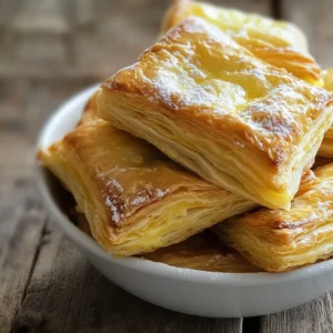 Here&rsquo;s the detailed list of ingredients you need for failproof homemade puff pastry. Gather these items before you start: - 2 cups all-purpose flour - 1 teaspoon salt - 1 tablespoon granulated sugar - 1 cup unsalted butter (cold, cut into small cubes) - 1/2 cup cold water - 1 tablespoon lemon juice Each ingredient plays a key role in making your pastry flaky. The flour forms the base, while the butter adds richness and layers. The cold water and lemon juice help bind everything together, making the dough easier to work with. Remember, using cold butter is crucial. It creates those lovely layers you want in puff pastry. {{ingredient_image_1}} - In a large bowl, whisk together 2 cups of flour, 1 teaspoon of salt, and 1 tablespoon of sugar. This mix is your base. - Add 1 cup of cold, cubed butter to the flour mix. Use your fingers or a pastry cutter to blend it. Stop when it looks like coarse crumbs, with some butter chunks still visible. - In a small bowl, mix 1/2 cup of cold water with 1 tablespoon of lemon juice. This adds a nice tang and helps the dough. - Slowly pour the wet mix into the dry ingredients. Stir gently with a wooden spoon until the dough starts to form. - Turn the dough onto a floured surface. Shape it into a rough rectangle. Be gentle; do not overwork it. - Roll the dough into a rectangle about 1/4 inch thick. Then, fold it into thirds like a letter. Rotate it 90 degrees and roll it out again. Fold it once more. Repeat this step two more times for a total of four folds. - After the last fold, wrap the dough in plastic wrap and chill it for another 30 minutes. Chilling is key to getting that flaky texture. Your puff pastry is nearly ready. You can now roll it out and shape it for any recipe you like! - Overworking the dough: Be gentle when mixing. Too much mixing makes the dough tough. You want it light and airy. - Not using cold ingredients: Cold butter is key. It helps create the layers in the pastry. Always keep your butter and water cold. - Importance of butter temperature: Use cold unsalted butter. Cold butter, when rolled out, creates steam. This steam puffs up your pastry. - Techniques for optimal layering: Roll the dough out flat. Fold it in thirds to create layers. Repeat this process to build more layers. More layers mean more flakiness. - Recommended pastry cutters and rolling pins: A sharp pastry cutter works best. Use a heavy rolling pin for even pressure. This helps with consistent thickness. - Tips on using a refrigerated surface: Chill your work surface if possible. A cold surface keeps the dough from warming up too fast. This helps keep your butter solid. Pro Tips Use Cold Ingredients: Always ensure your butter and water are very cold. This helps create those flaky layers that puff pastry is known for. Don&rsquo;t Overwork the Dough: When mixing the dough, handle it as little as possible to prevent gluten from developing, which can make the pastry tough. Chill Between Rolls: Refrigerate the dough between folds to keep the butter firm. This is crucial for achieving the desired flakiness. Experiment with Flavors: Add herbs or spices to the dough for a unique twist. A pinch of fresh herbs can elevate your puff pastry creations! {{image_2}} You can boost the taste of your puff pastry. Try adding fresh herbs like thyme or rosemary for savory bites. For a sweet twist, mix in citrus zest or vanilla extract. These small changes can create a whole new flavor. If you need a gluten-free option, use gluten-free flour. This works well for most recipes. You can also swap unsalted butter for coconut oil or a plant-based butter. This keeps the texture while making it dairy-free. Puff pastry is very versatile. You can use it for appetizers, like cheese puffs or mini quiches. For dessert, try making fruit tarts or cream puffs. For main dishes, think about savory pies or chicken pot pie. You can fill your pastry with cheeses, meats, or vegetables. The options are endless! To keep your puff pastry fresh, wrap it tightly in plastic wrap. Store it in the refrigerator for up to three days. If you want to save it for longer, freezing is the best option. Cut the pastry into portions before wrapping. This way, you can thaw only what you need later. Use freezer-safe bags to avoid freezer burn. Homemade puff pastry can last in the fridge for about three days. If frozen, it can last up to three months. Always check for signs of spoilage. Look for any off smells, discoloration, or a sticky texture. If you notice these, it's best to toss it out. When reheating baked puff pastry, the oven is your best friend. Preheat it to 350&deg;F (175&deg;C). Place the pastry on a baking sheet. Heat for about 10 to 15 minutes. This will keep it flaky and tasty. Avoid using the microwave, as it can make the pastry soggy. Enjoy your warm and crispy puff pastry! Homemade puff pastry takes about 1 hour and 30 minutes. This includes 30 minutes for prep and 1 hour for chilling and folding. Yes, you can make puff pastry ahead of time. Wrap the dough tightly in plastic wrap and store it in the fridge for up to 3 days. For longer storage, freeze the dough. It can last up to 3 months in the freezer. Just remember to thaw it overnight in the fridge before use. The key to perfect puff pastry lies in using cold ingredients and not overworking the dough. Keep your butter cold and cut into small cubes, as this helps create layers. Also, the rolling and folding technique is crucial. Aim for four folds to achieve that flaky texture. Finally, use a light touch when handling the dough. This ensures your pastry puffs up beautifully when baked. We explored the key ingredients for making puff pastry, including flour and cold butter. I shared step-by-step instructions and tips to avoid common mistakes. You learned how to achieve flakiness and the best tools to use. We even discussed variations to elevate your pastry game. Remember, proper storage is essential to keeping your pastry fresh. With these tips, you'll create delicious puff pastry that impresses. Enjoy baking and experimenting!