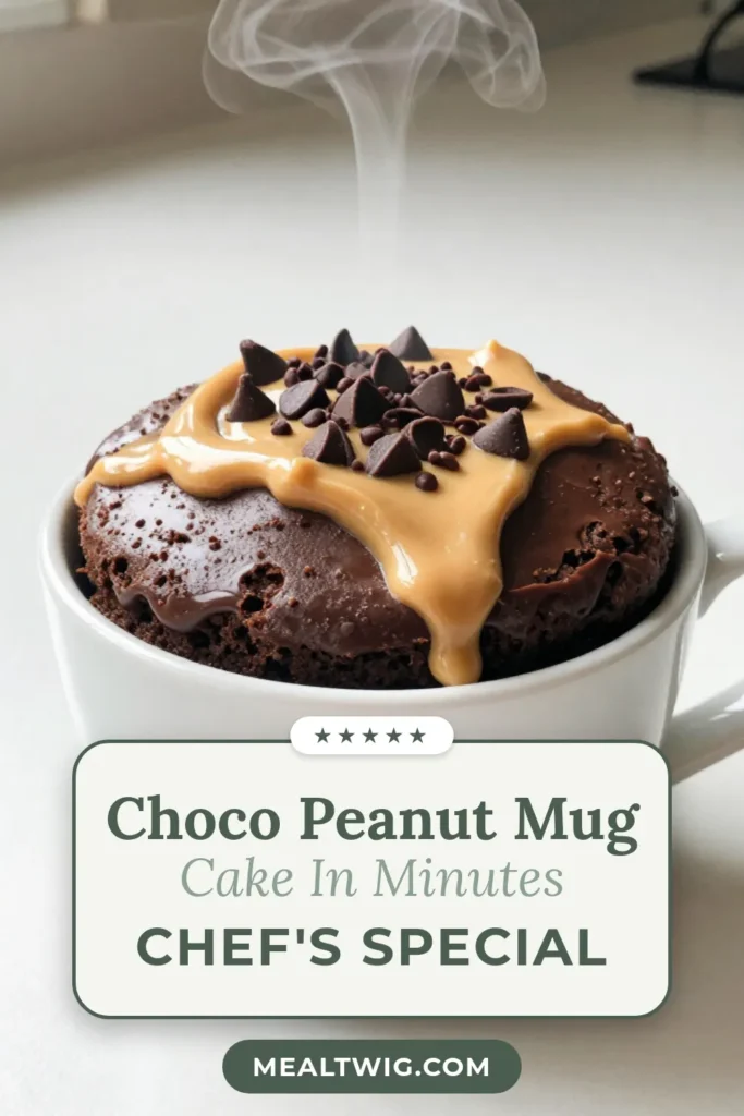 Satisfy your chocolate cravings with this easy Chocolate Peanut Butter Mug Cake! In just minutes, you can whip up a delicious mug cake recipe that’s perfect for a quick chocolate dessert. This choco peanut butter cake is made in the microwave for a speedy treat that fits any snack time. Get ready to indulge! Save this microwave mug cake recipe for your next sweet craving. #MugCake #ChocolateDessert #EasySnacks #PeanutButterDelight
