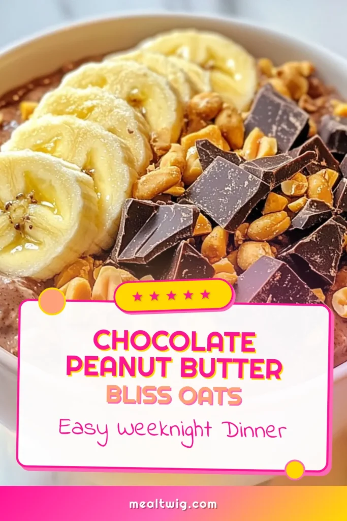 Indulge in this mouthwatering Chocolate Peanut Butter Overnight Oats recipe for a delicious and healthy no-cook breakfast. This easy overnight oats recipe combines rolled oats, almond milk, cocoa powder, and creamy peanut butter, making a nutritious and satisfying meal. Perfect for busy mornings, this healthy chocolate oatmeal will keep you fueled all day. Try it today and enjoy toppings like dark chocolate and bananas! Don’t forget to save this recipe! #OvernightOats #HealthyBreakfast #ChocolatePeanutButter #NoCookRecipes
