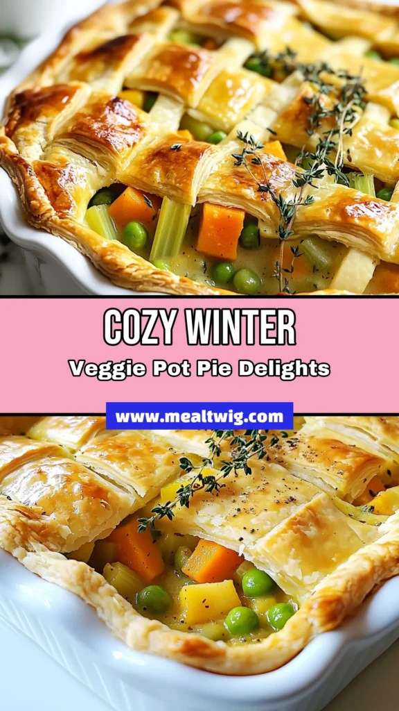 Warm up your winter with this delicious Winter Veggie Pot Pie! This easy vegetarian pot pie recipe is the ultimate comfort food pie, packed with seasonal vegetables like butternut squash and peas. Perfect for cozy nights, this easy vegetable pot pie is a must-try for those chilly days. Enjoy every bite and share the goodness! Save this recipe for your next family meal! #WinterVeggiePotPie #VegetarianRecipes #ComfortFood #EasyDinnerIdeas