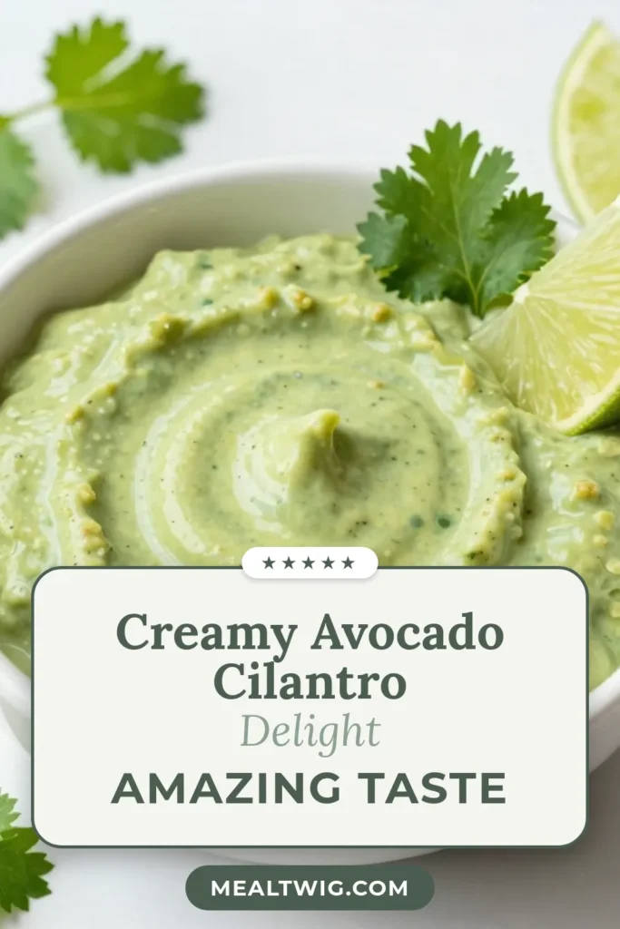 Elevate your meals with this creamy avocado cilantro dressing, a perfect healthy salad dressing that bursts with flavor! This simple cilantro dressing recipe features ripe avocado, fresh cilantro, Greek yogurt, and a hint of lime, making it an amazing avocado cilantro sauce for salads or dips. Ready in just 10 minutes, it’s nutritious and delicious! Click to save this healthy recipe and enhance your dishes today! #AvocadoDressing #CilantroDressing #HealthyEating #SaladDressing