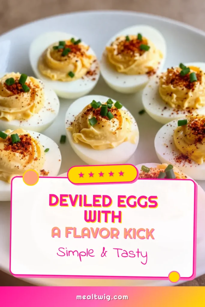 Discover the ultimate deviled eggs recipe with a spicy twist! These classic deviled eggs are quick and easy to make, perfect as a party appetizer. With creamy yolks blended with mayonnaise, mustard, and a hint of cayenne pepper, these spicy deviled eggs will impress your guests. Make this easy deviled eggs recipe today and elevate your gatherings. Save this recipe now for your next event! #DeviledEggs #PartyAppetizer #EasyRecipes #Foodie