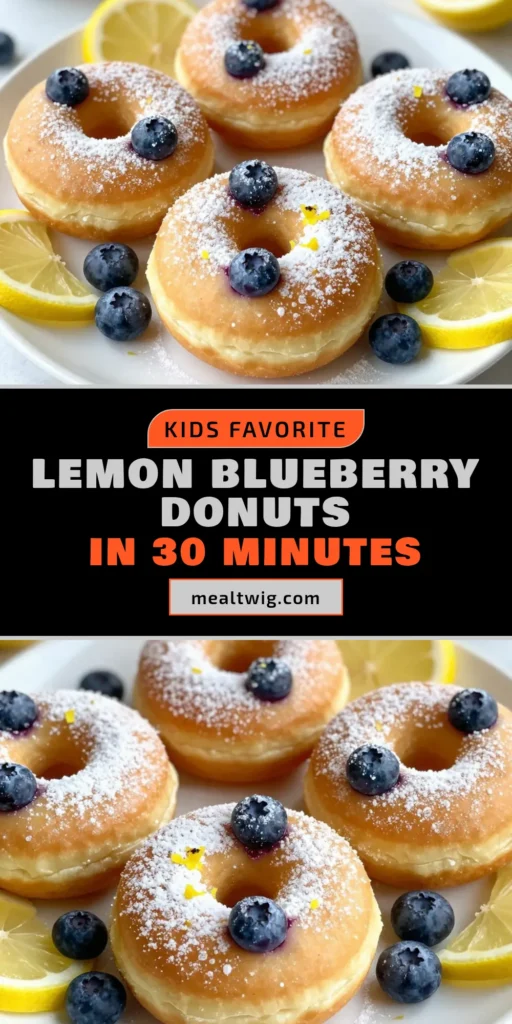 Indulge in these delicious Baked Lemon Blueberry Donuts, a perfect blend of zesty lemon and fresh blueberries! This Healthy Donut Recipe features Greek yogurt for a nutritious twist, making it an easy lemon dessert for any occasion. In just 30 minutes, you can whip up these delightful Baked Blueberry Donuts that everyone will love. Try this recipe today and elevate your brunch game! #HealthyDonutRecipe #BakedBlueberryDonuts #LemonBlueberryDonuts #EasyLemonDessert