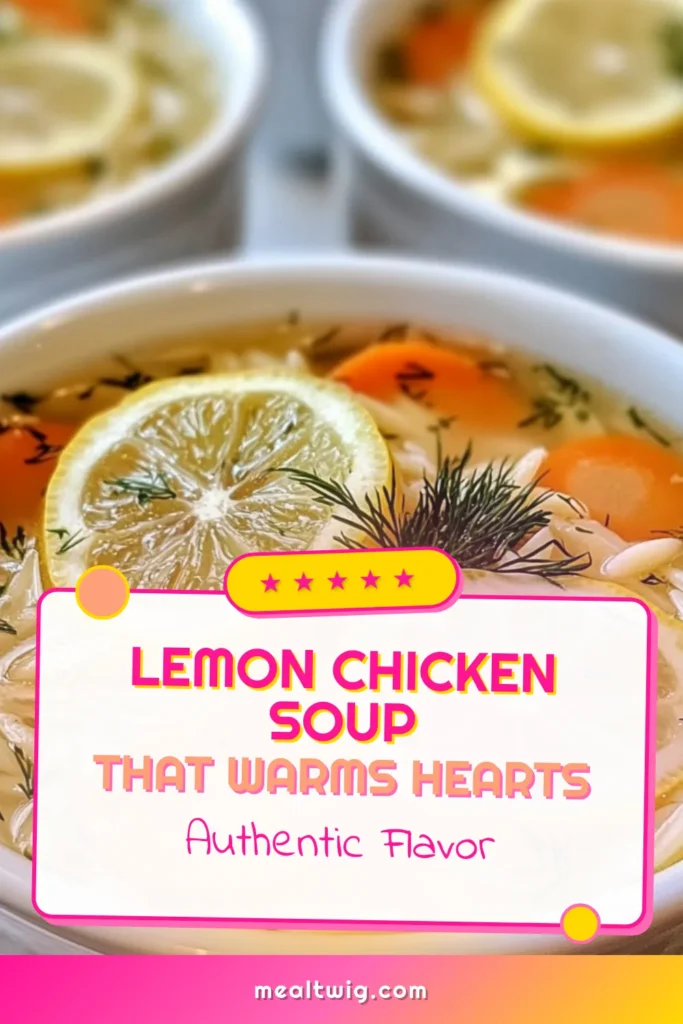 Discover the delight of Greek Lemon Chicken Soup, a healthy chicken soup recipe that combines tender chicken, orzo pasta, and zesty lemon for a creamy finish. Perfect for any meal, this Mediterranean chicken soup warms the soul and nourishes the body. Try this creamy lemon soup recipe today and enjoy a burst of flavor in every bowl! Save this recipe for your next cooking adventure! #HealthyRecipes #MediterraneanDiet #SoupRecipes #GreekCuisine