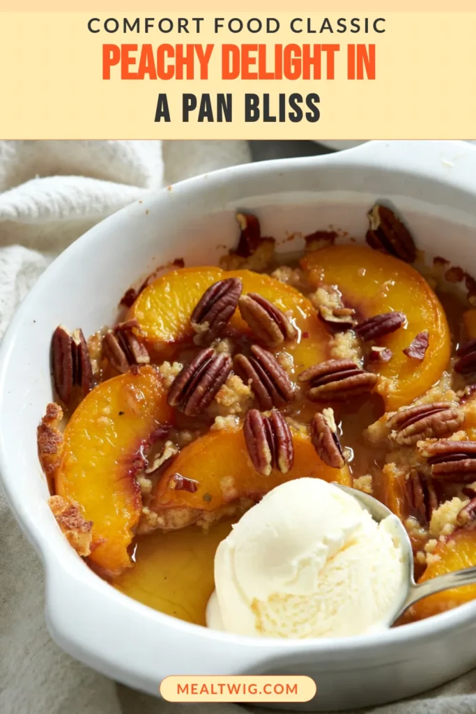 Indulge in this easy peach dessert with our delightful Peach Cobbler Dump Cake! This peach dump cake recipe combines juicy peaches with a buttery yellow cake mix for a simple yet scrumptious treat. Looking for a dessert that pairs perfectly with ice cream? This peach dessert with ice cream is sure to impress! Try it today, save this recipe for later, and enjoy a slice of peachy goodness! #PeachCobbler #DumpCake #DessertRecipes #PeachDessert